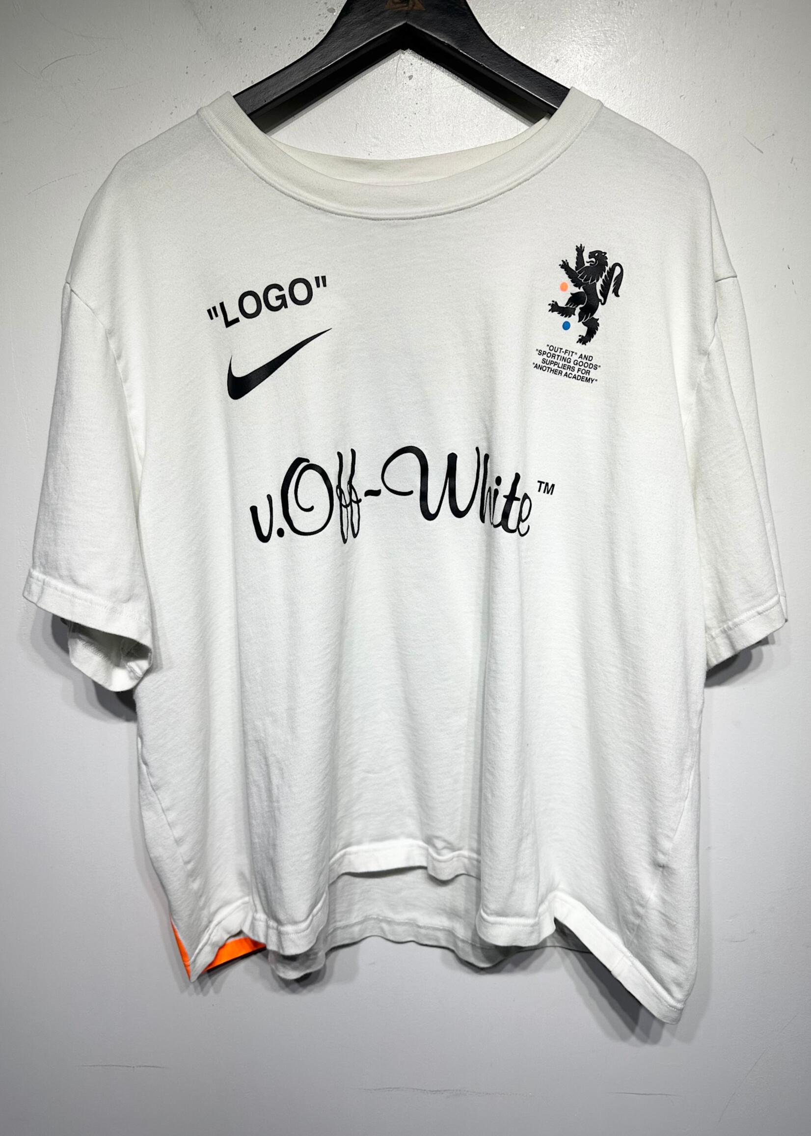 Nike Off White Logo Cursive Script  Tee XL