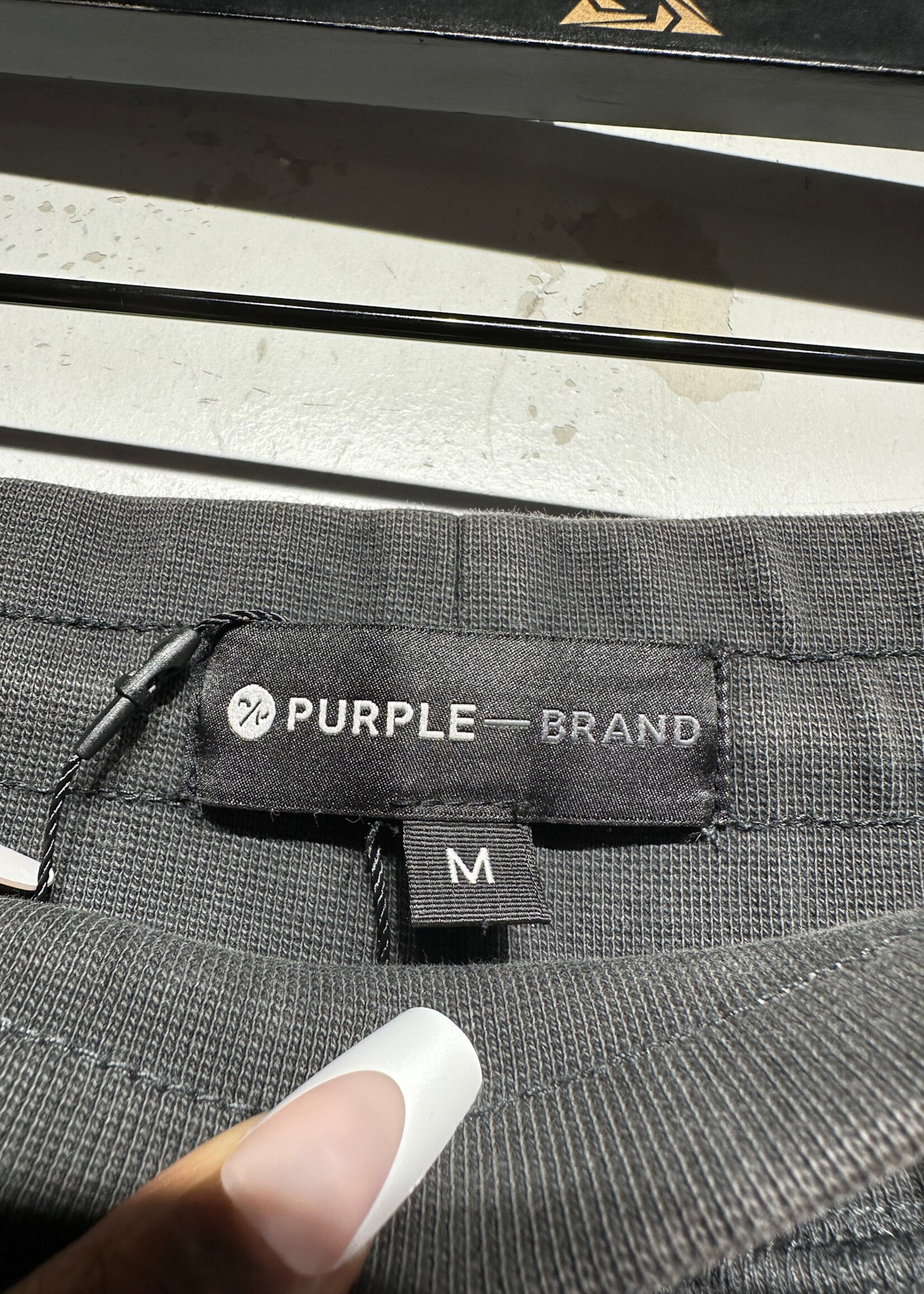 Purple Brand Bleach Faded Grey Shorts M/30