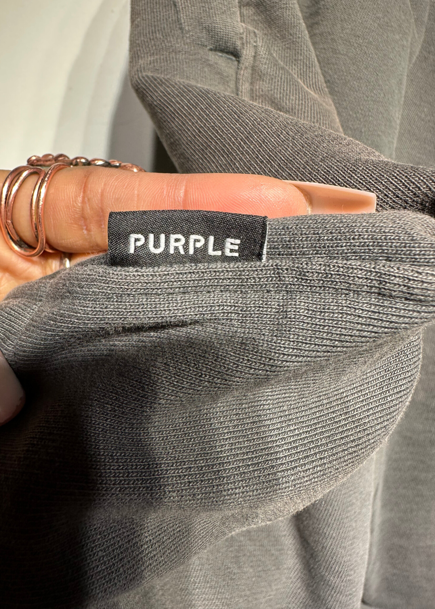 Purple Brand Bleach Faded Grey Shorts M/30
