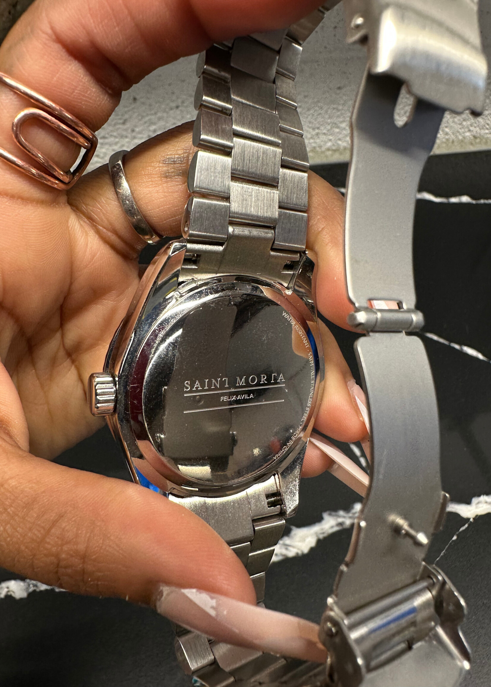 Saint Morta Silver Chrome Watch W/ Box