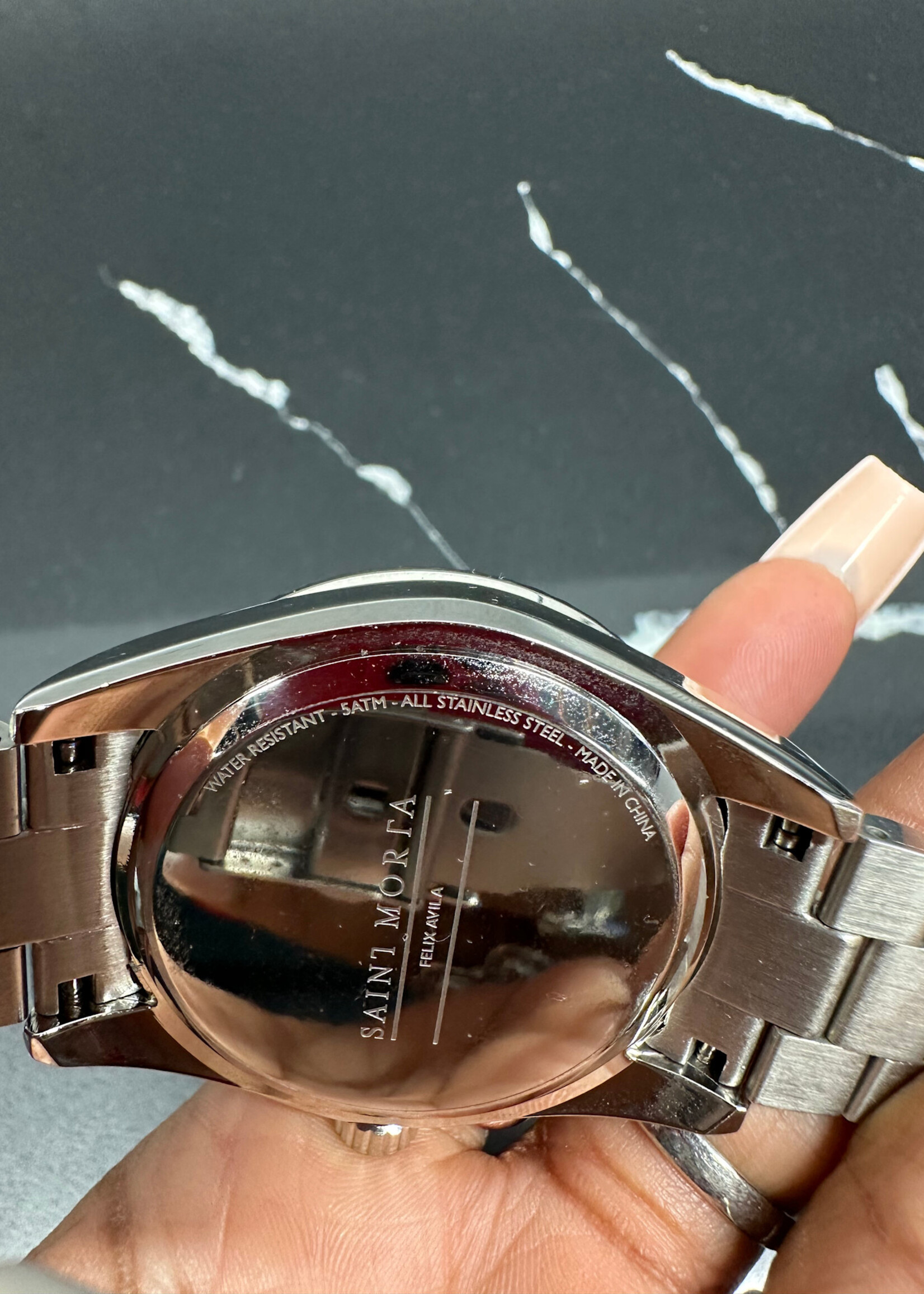 Saint Morta Silver Chrome Watch W/ Box