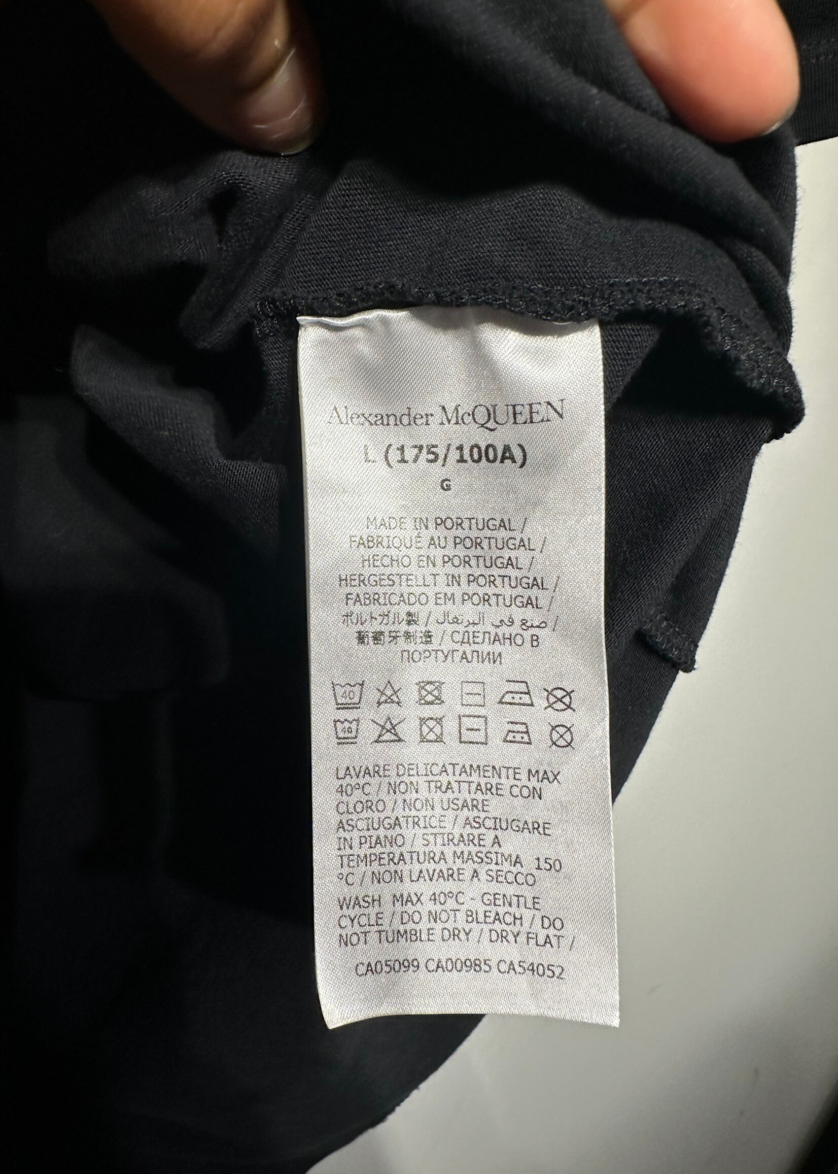 Alexander Mcqueen Selvedge Tape Logo Tee L