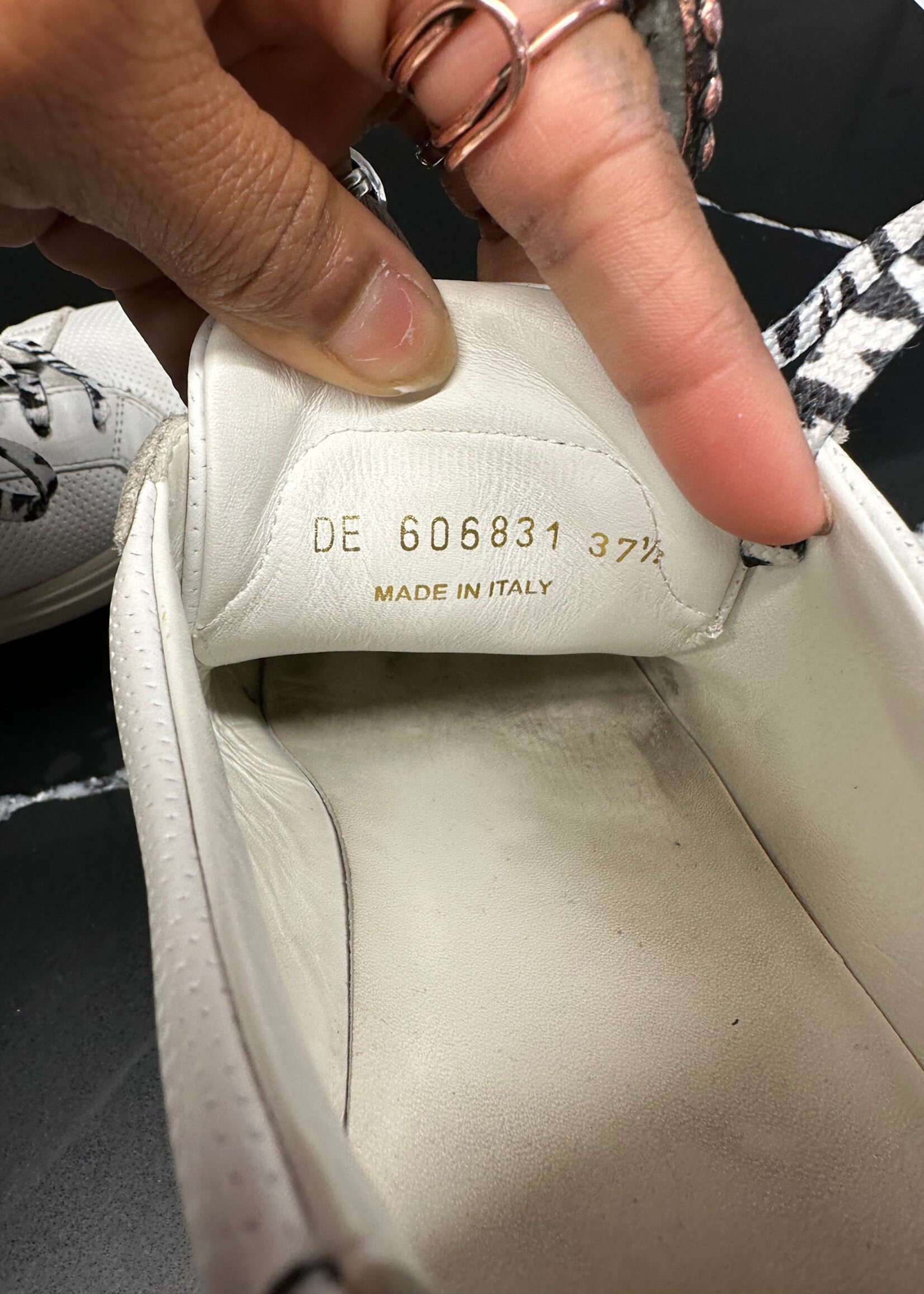 Saint Laurent Black White Cheetah Sneakers 8 Fem