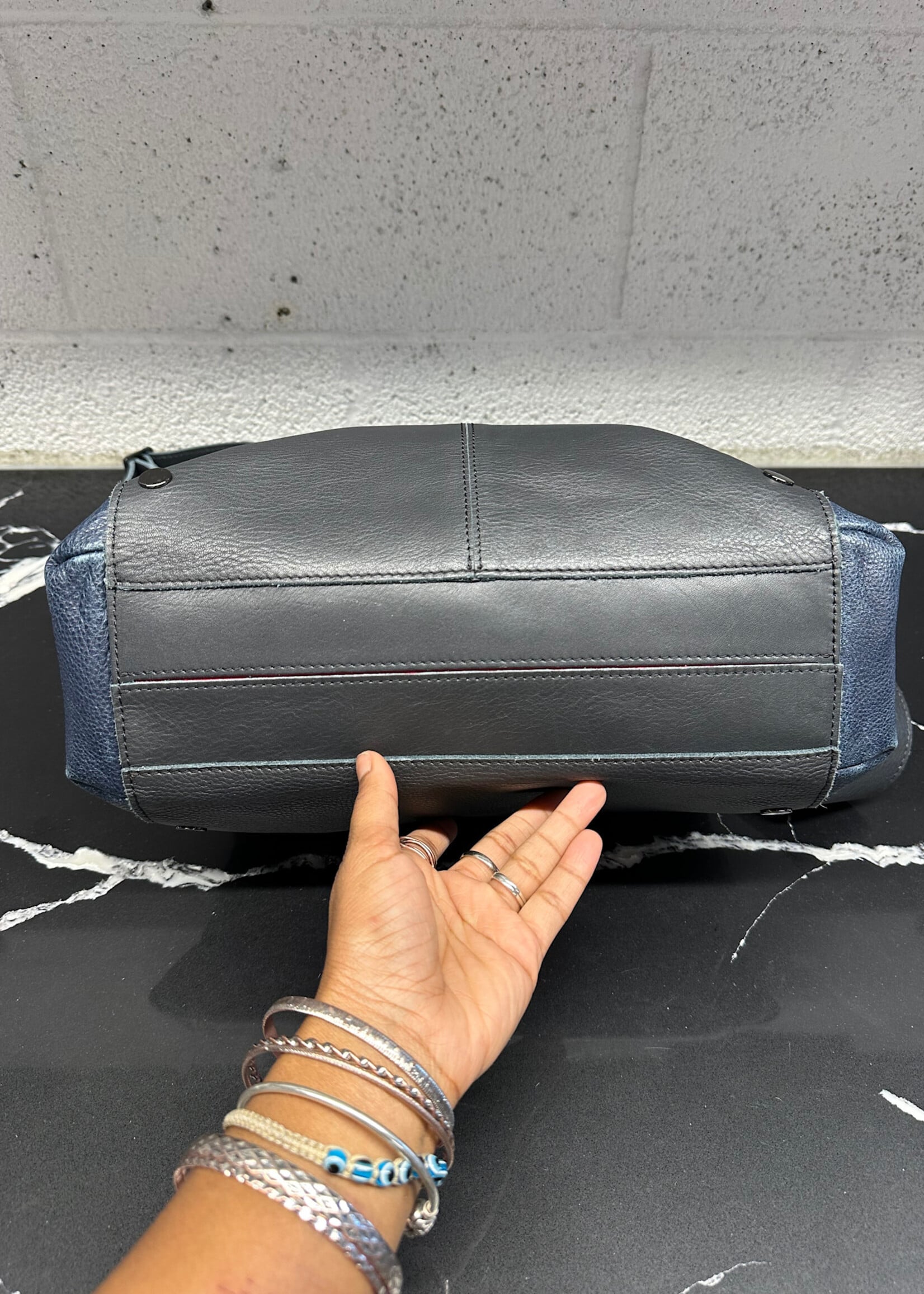 Hammitt LA Bryant Navy Leather Bag OS