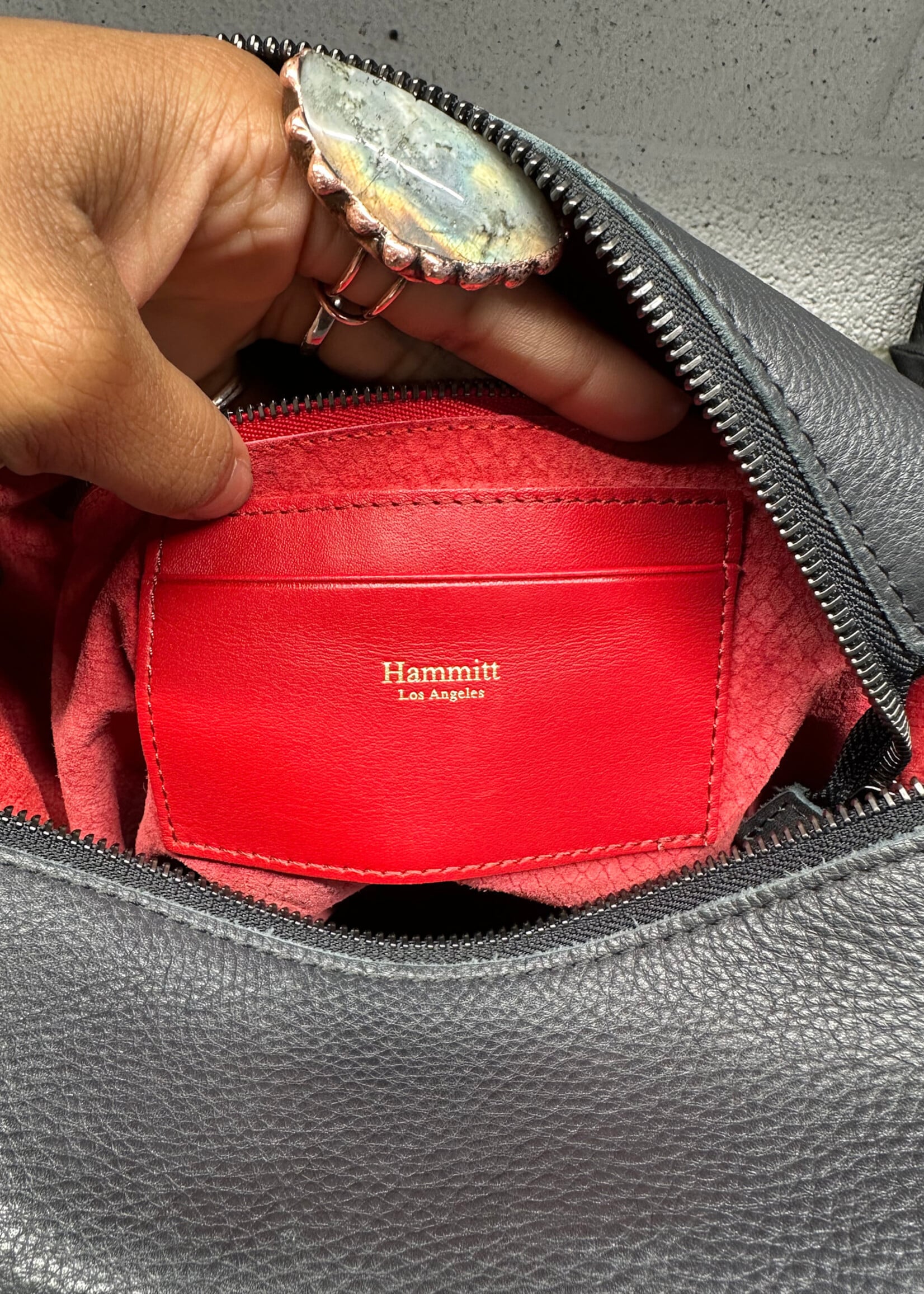 Hammitt LA Bryant Navy Leather Bag OS