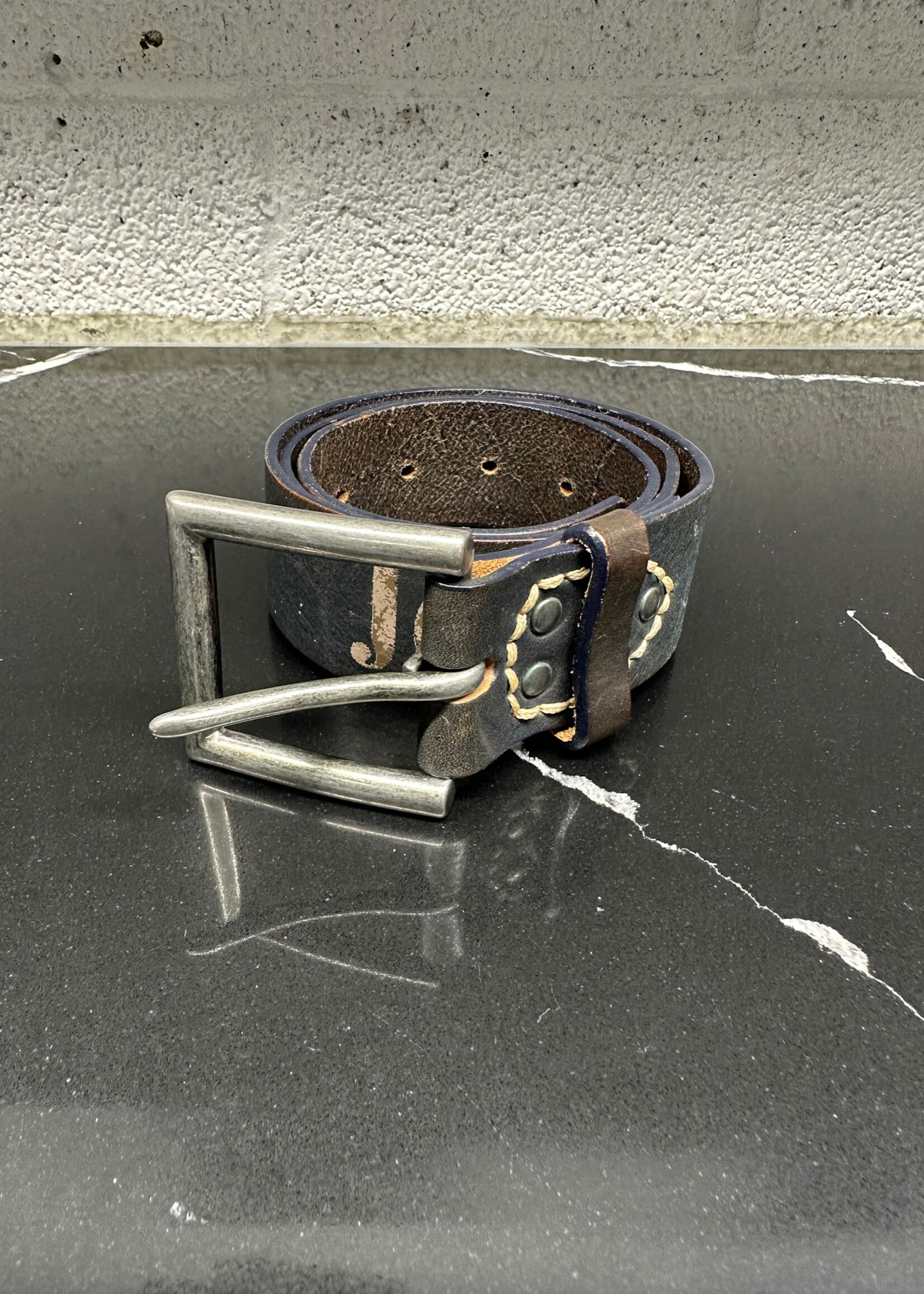 Armani Exchange Genuine Leather Black Brown Belt