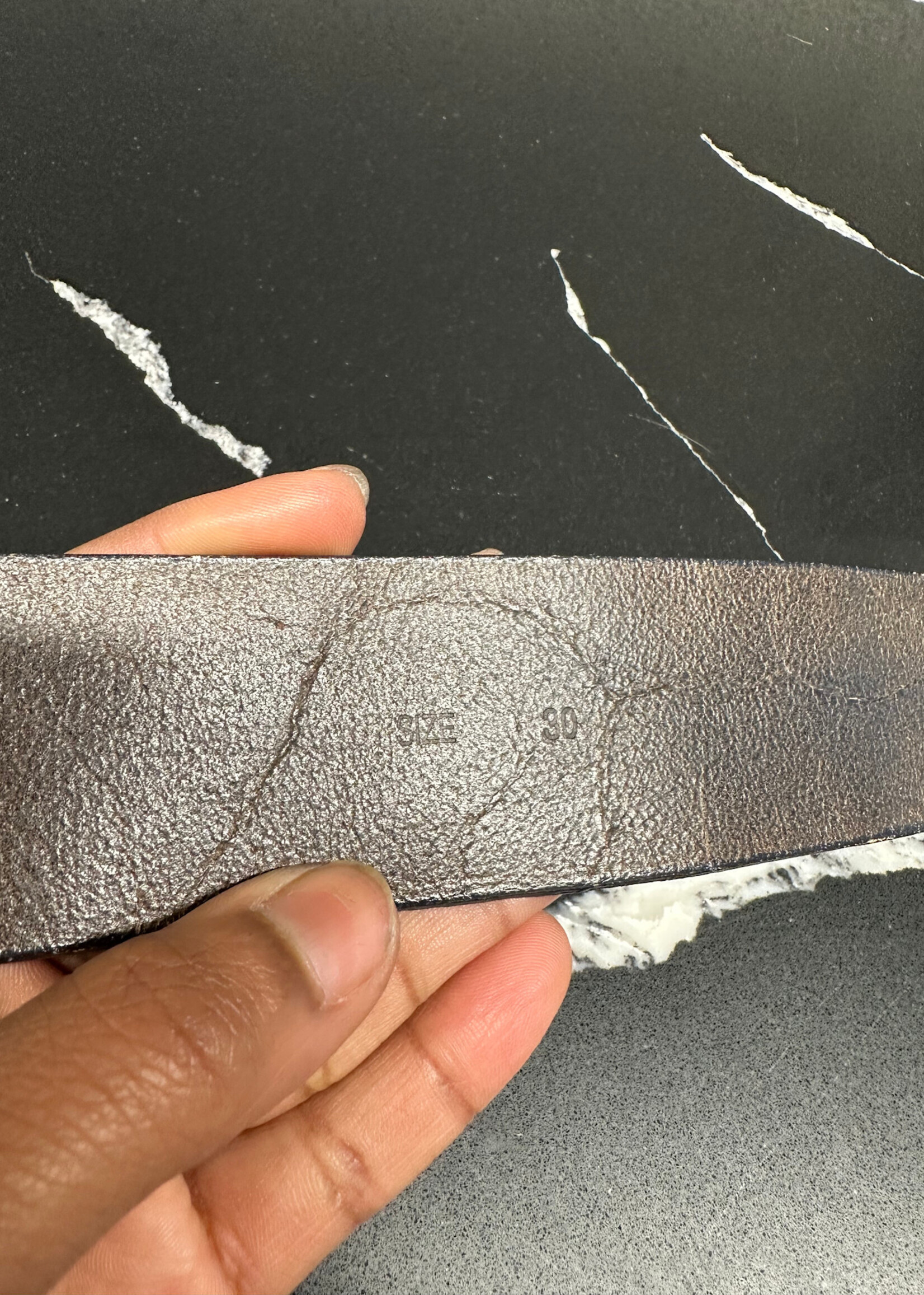 Armani Exchange Genuine Leather Black Brown Belt