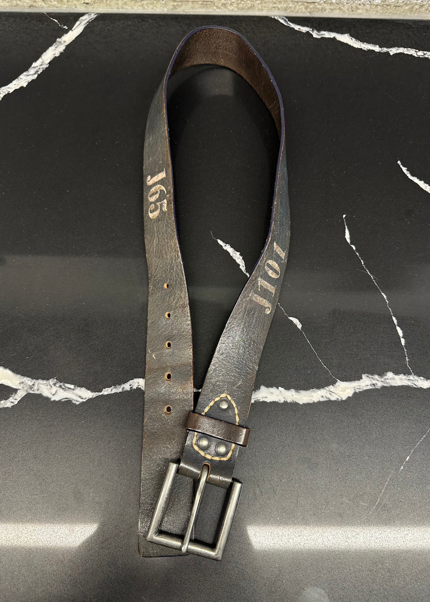Armani Exchange Genuine Leather Black Brown Belt