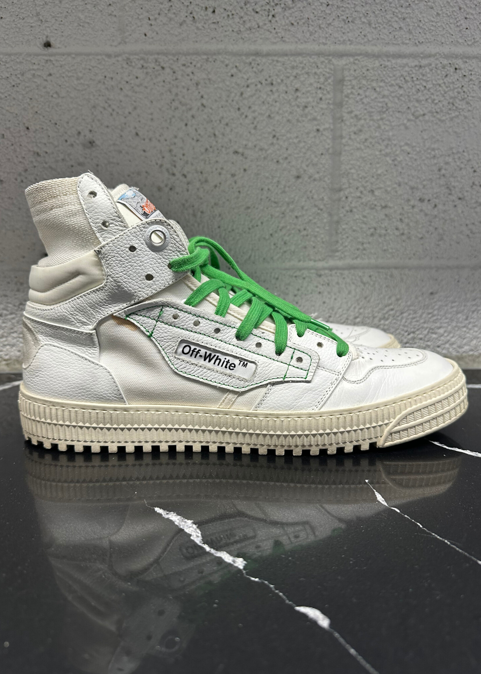 Off White Low 3.0 White / Green Sneakers Masc 10.5