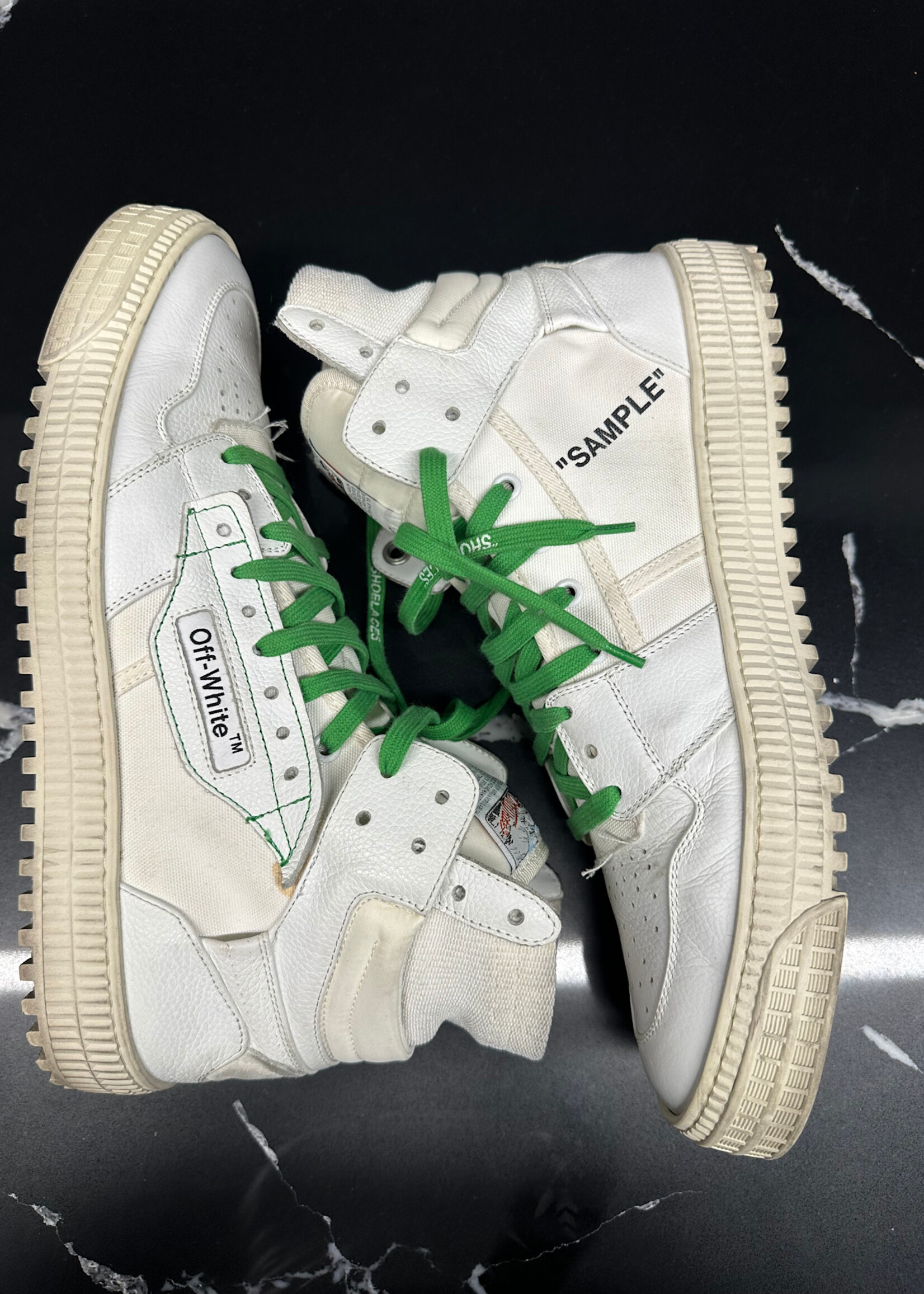 Off White Low 3.0 White / Green Sneakers Masc 10.5