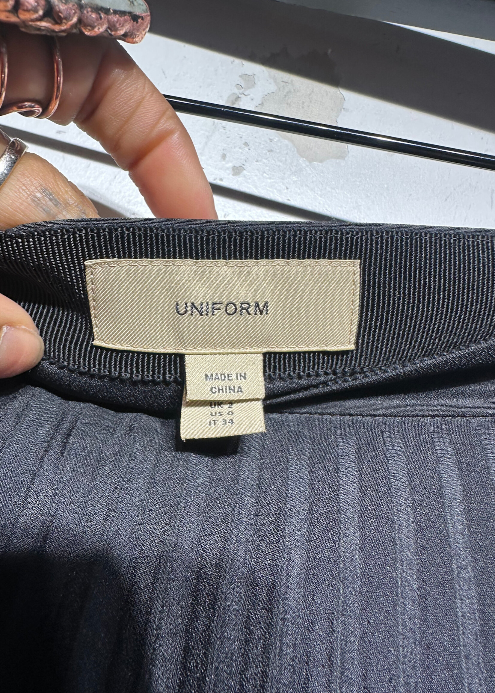Burberry Uniform Pleated Black Maxi Skirt 24