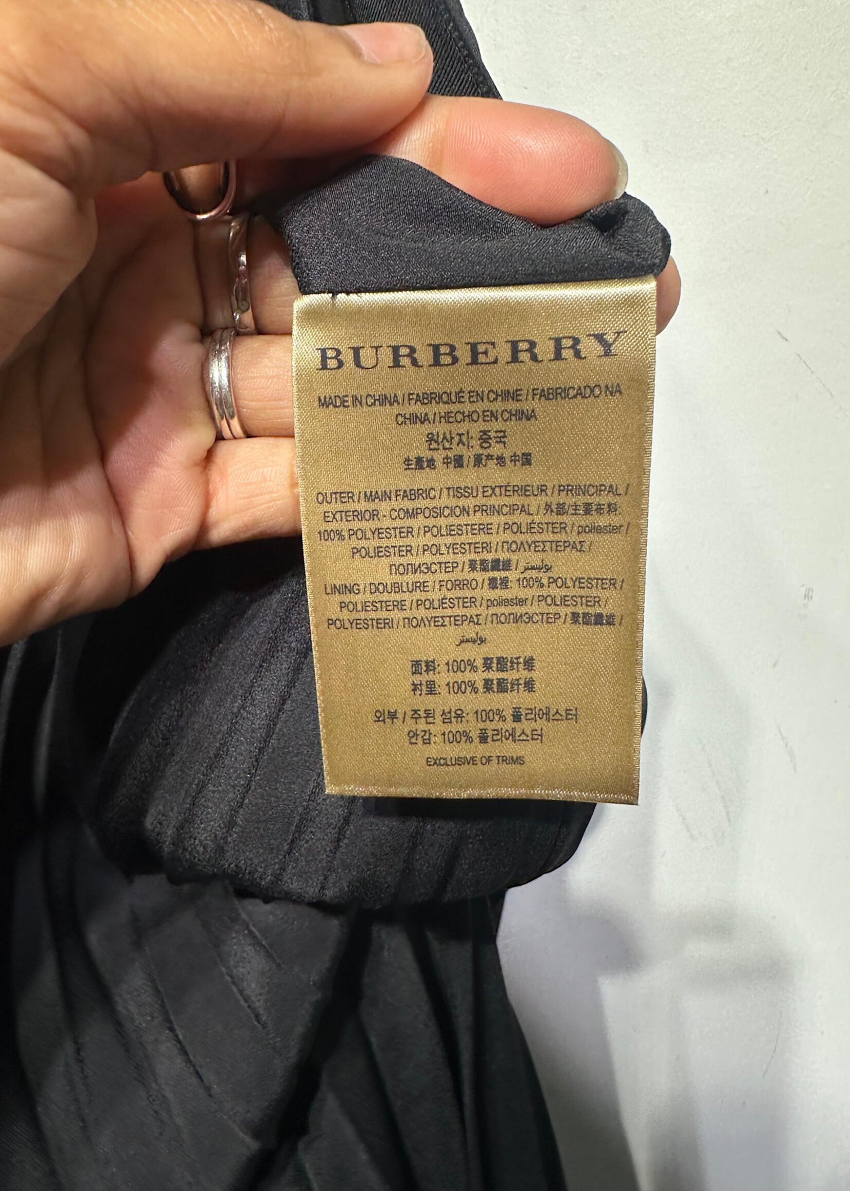 Burberry Uniform Pleated Black Maxi Skirt 24