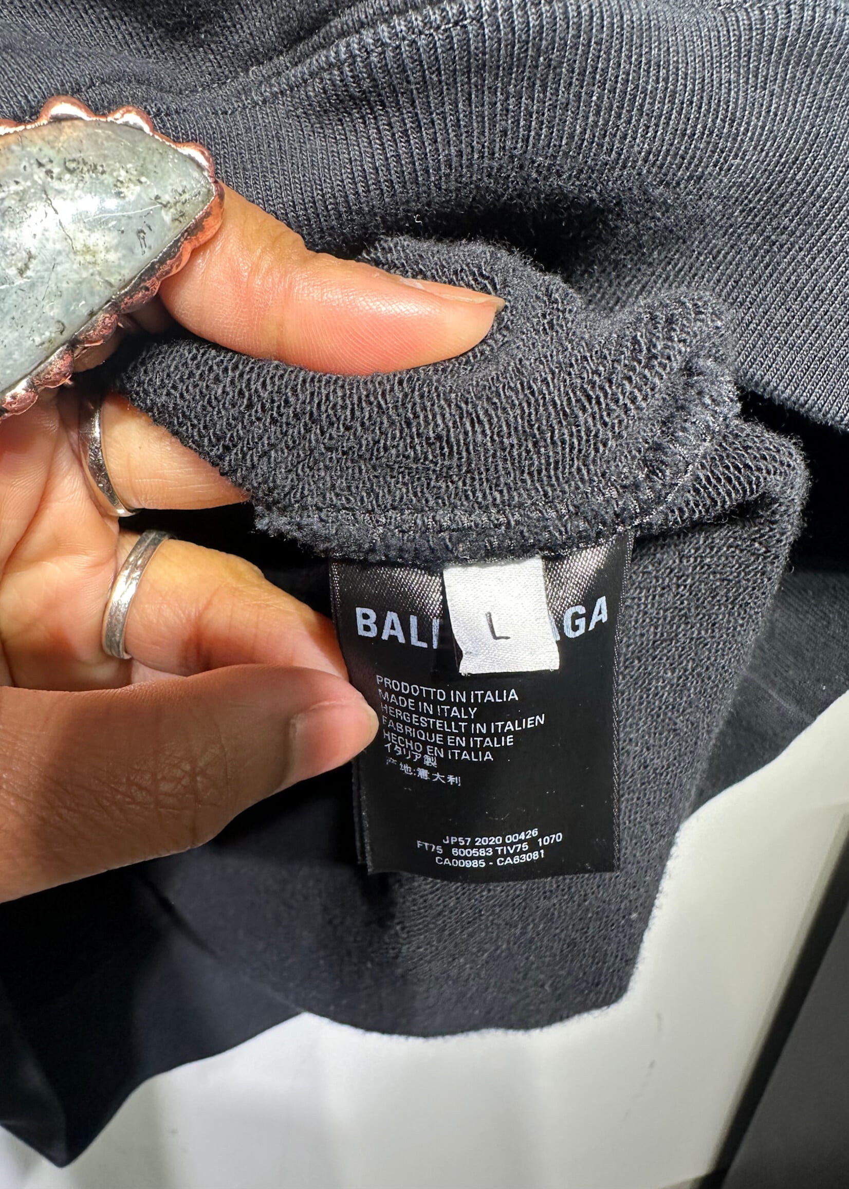 Balenciaga Crew Black Hoodie Masc L
