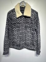 Coach Black Monogram Sherpa Collar Jean Jacket Masc M