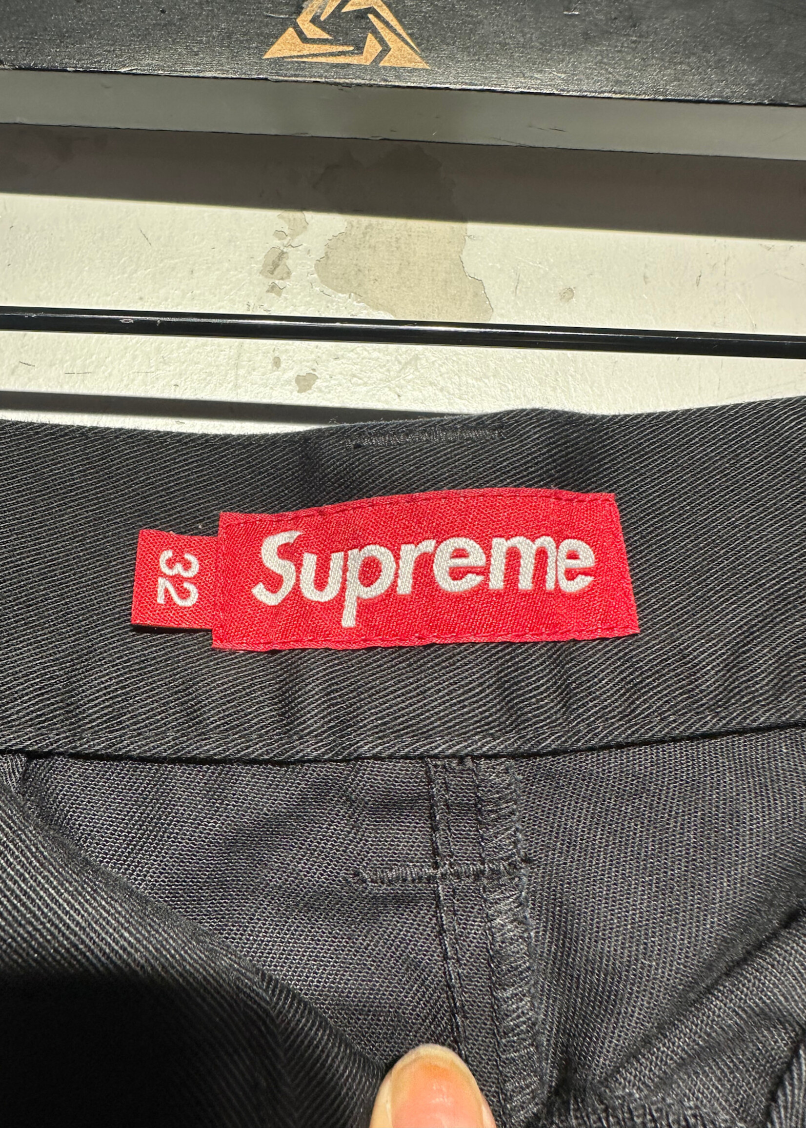 Supreme SS25 Black Canvas Work Short Masc 32