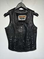 Motorcycle Outpost Leather Vest Fem S