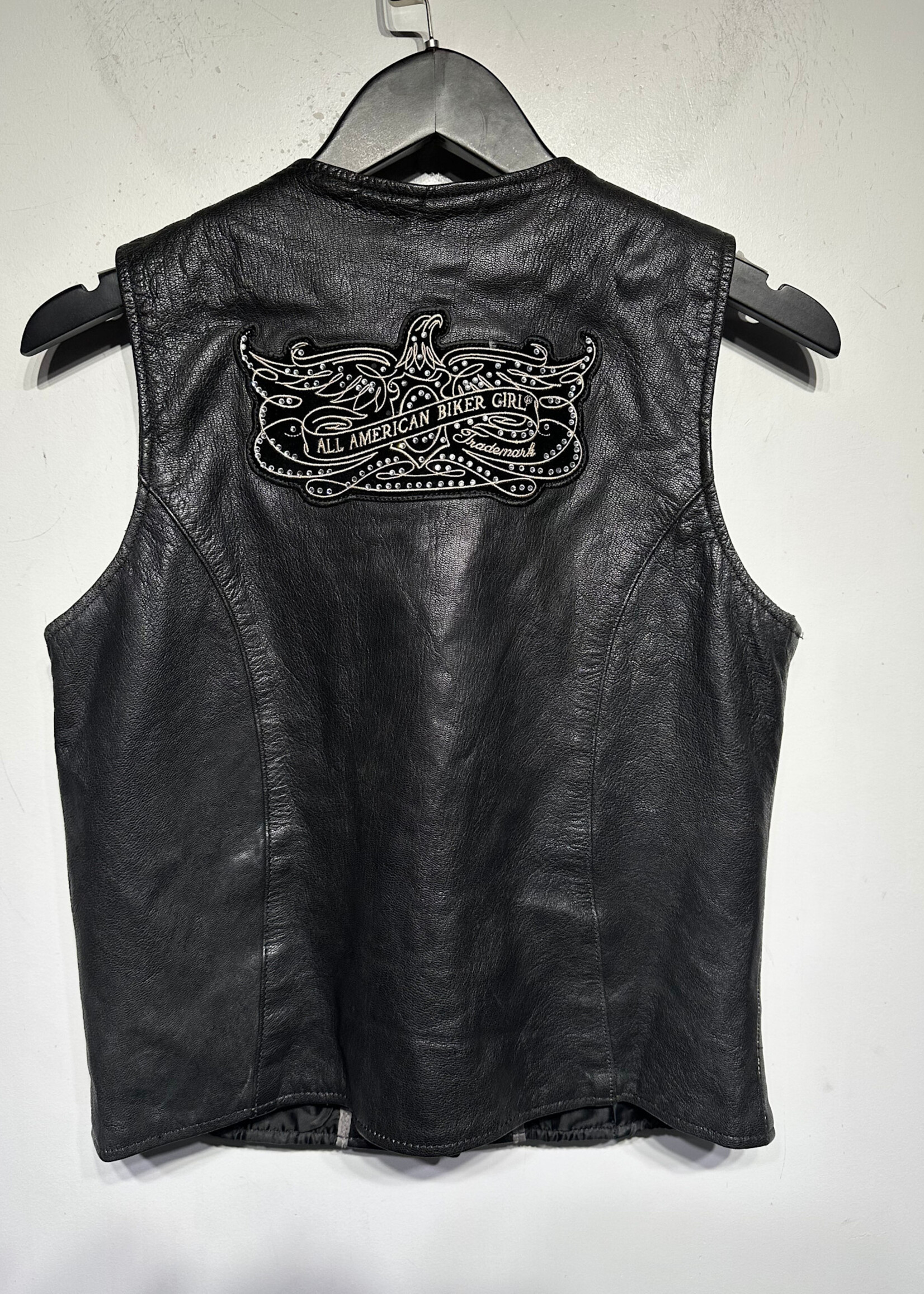 Motorcycle Outpost Leather Vest Fem S