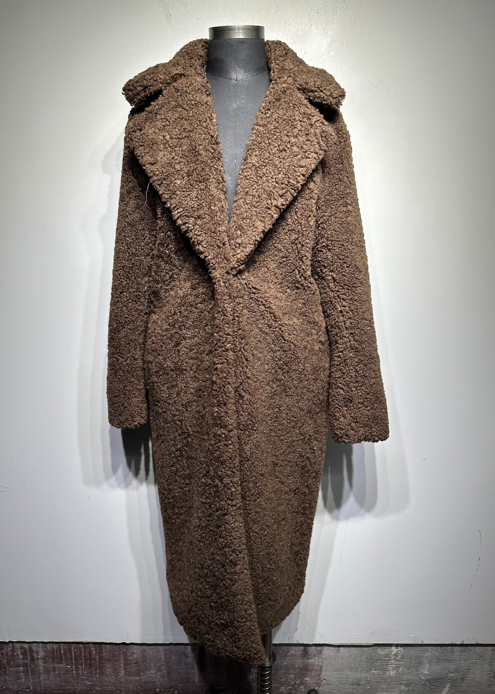 Reformation Brown Teddy Fur Style Jacket Fem XS