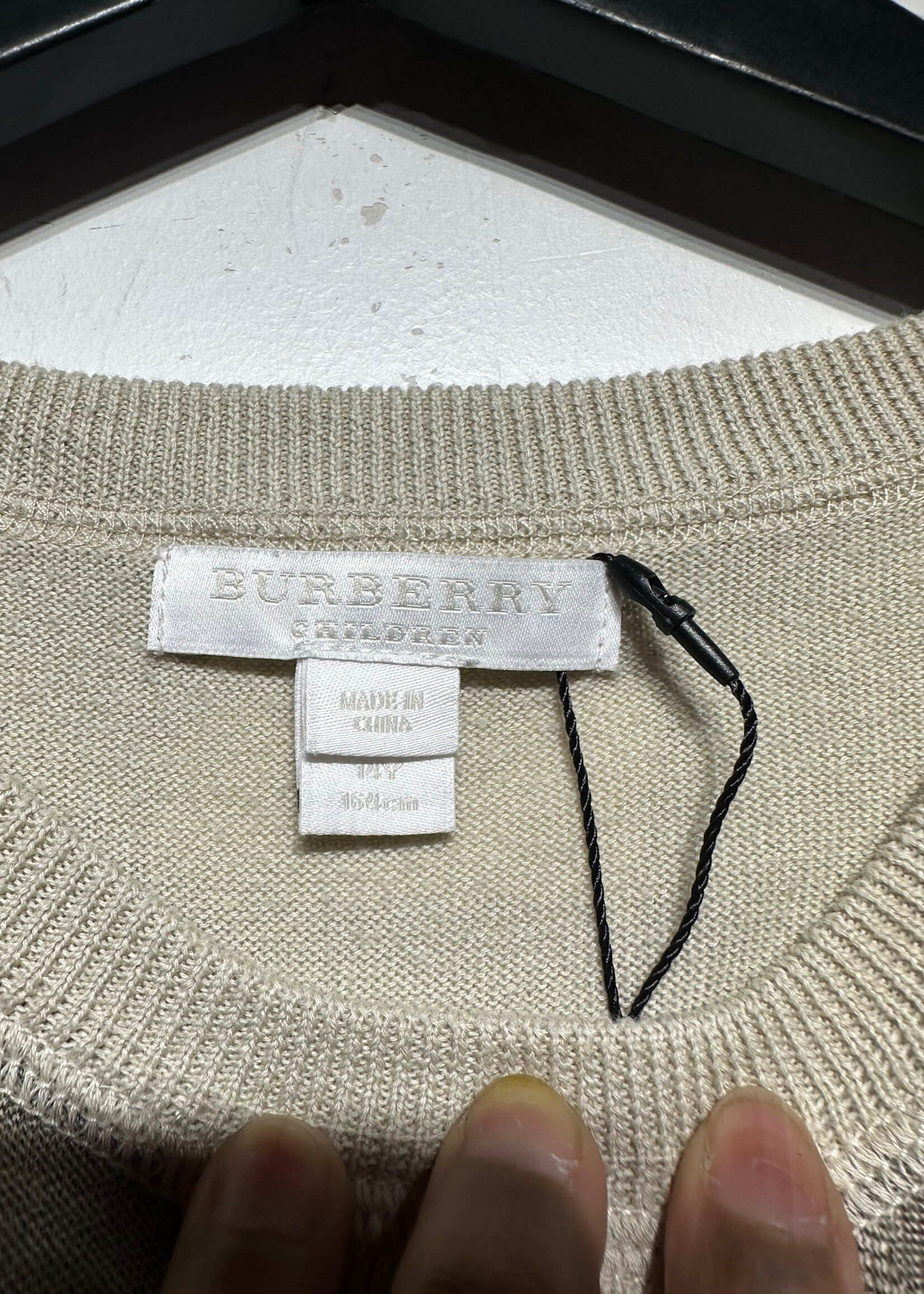 Burberry Tan Nova Check Thin Sweater 14Y