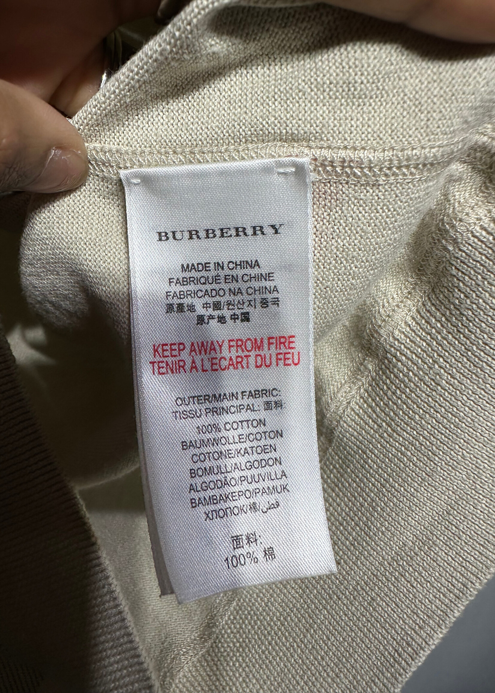 Burberry Tan Nova Check Thin Sweater 14Y
