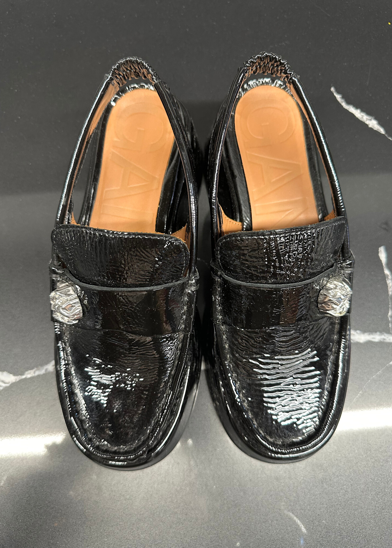 Ganni Retro Slingback Platform Loafers Fem 7