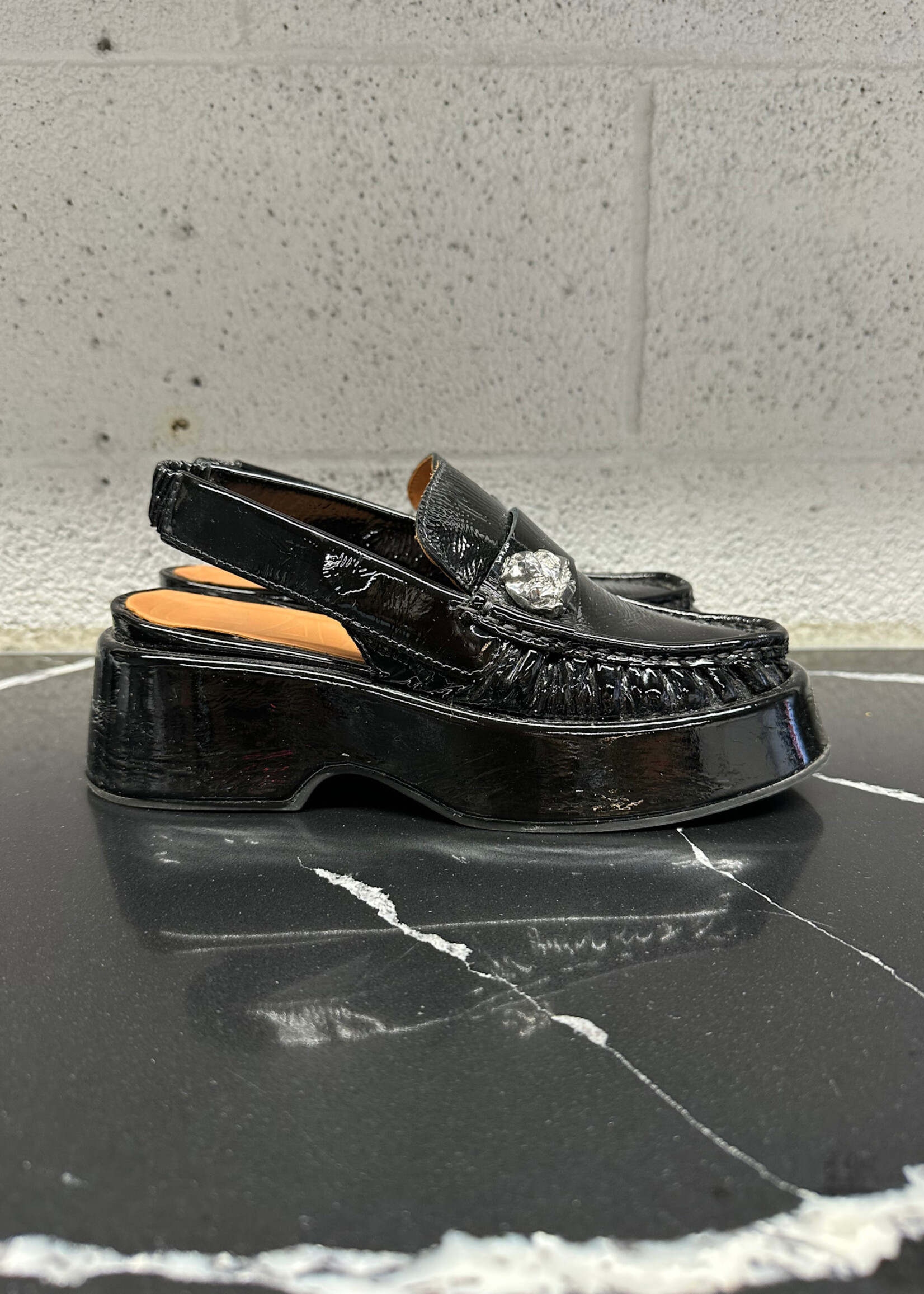 Ganni Retro Slingback Platform Loafers Fem 7