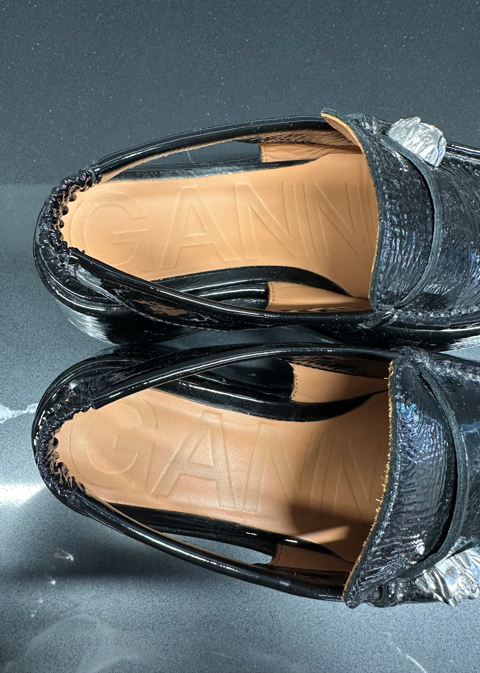 Ganni Retro Slingback Platform Loafers Fem 7