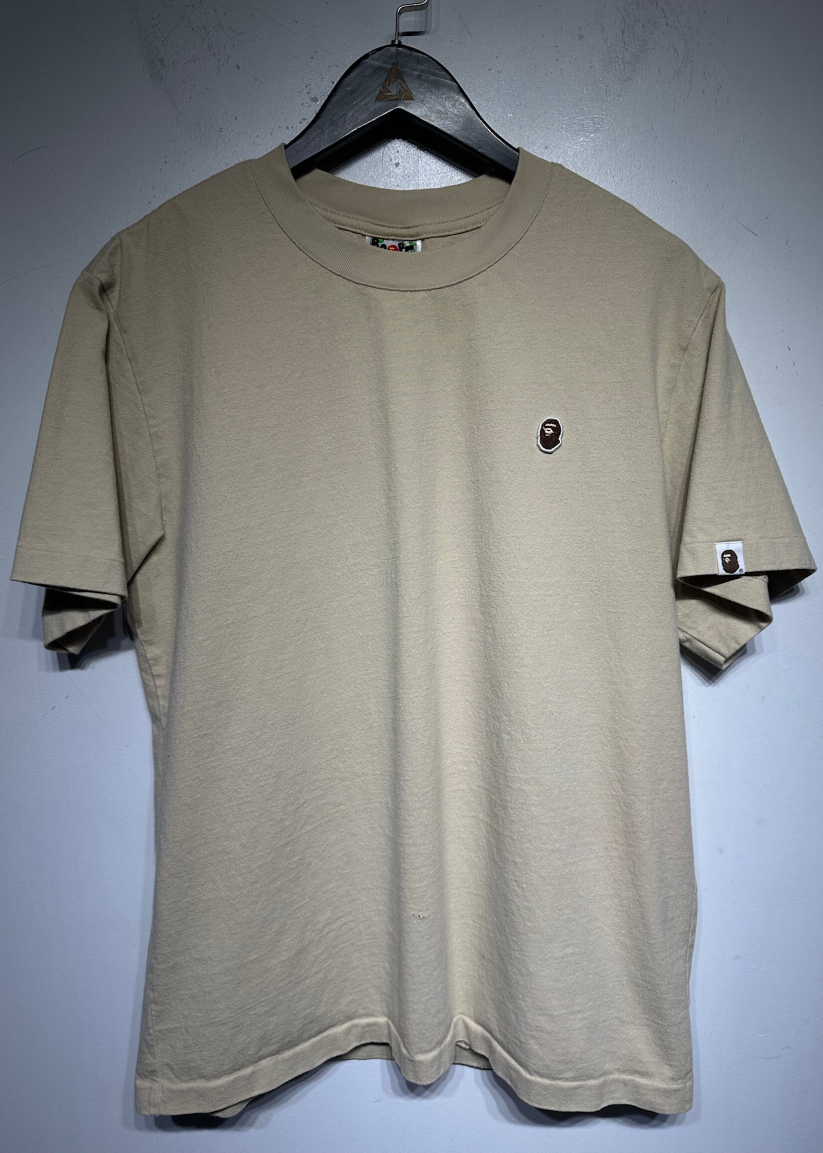 Bape Tan Tee W Bape Head Embroidery Masc M