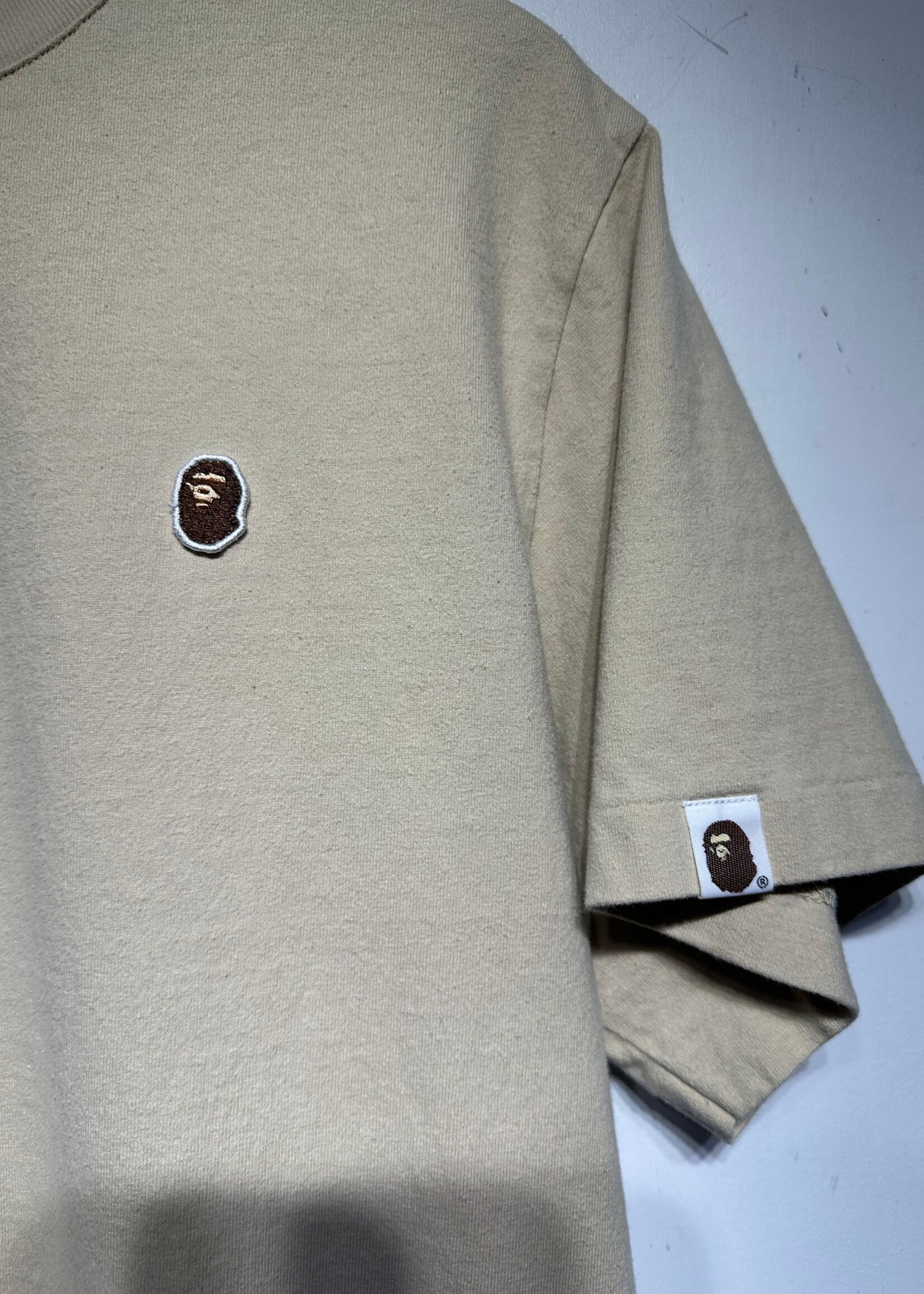 Bape Tan Tee W Bape Head Embroidery Masc M