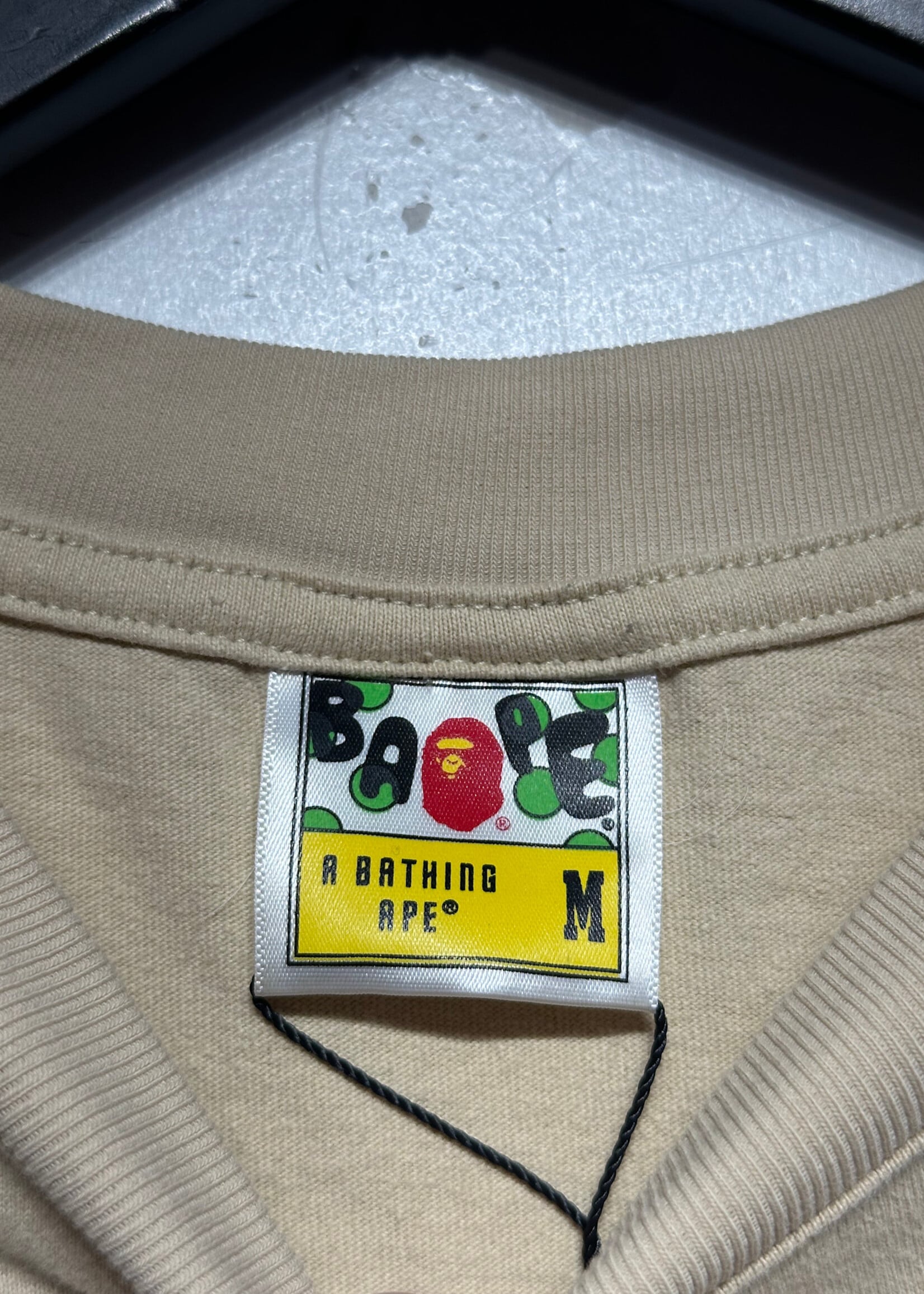 Bape Tan Tee W Bape Head Embroidery Masc M