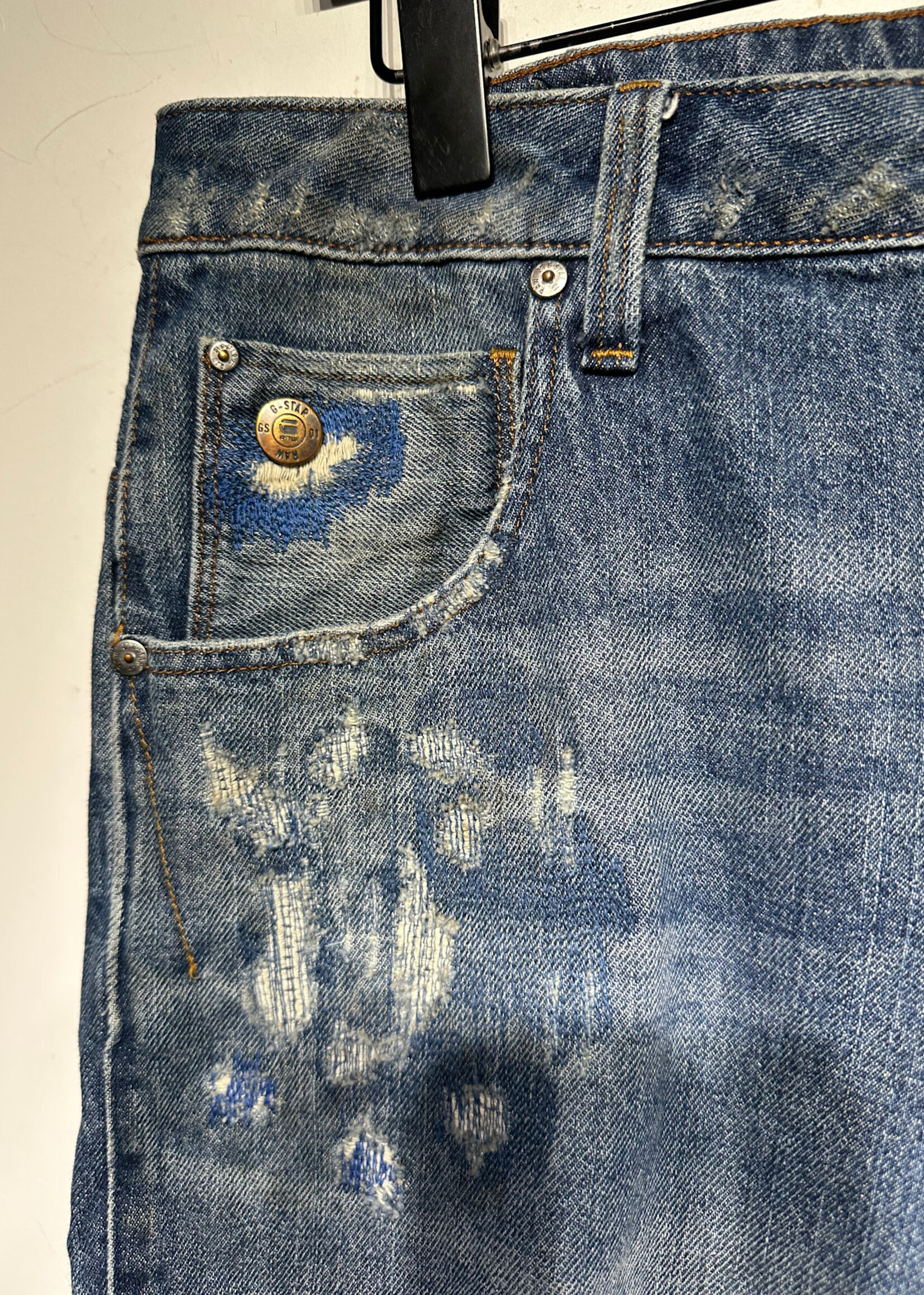 G- Star "Restored" Patchwork Moto Denim Masc 32"