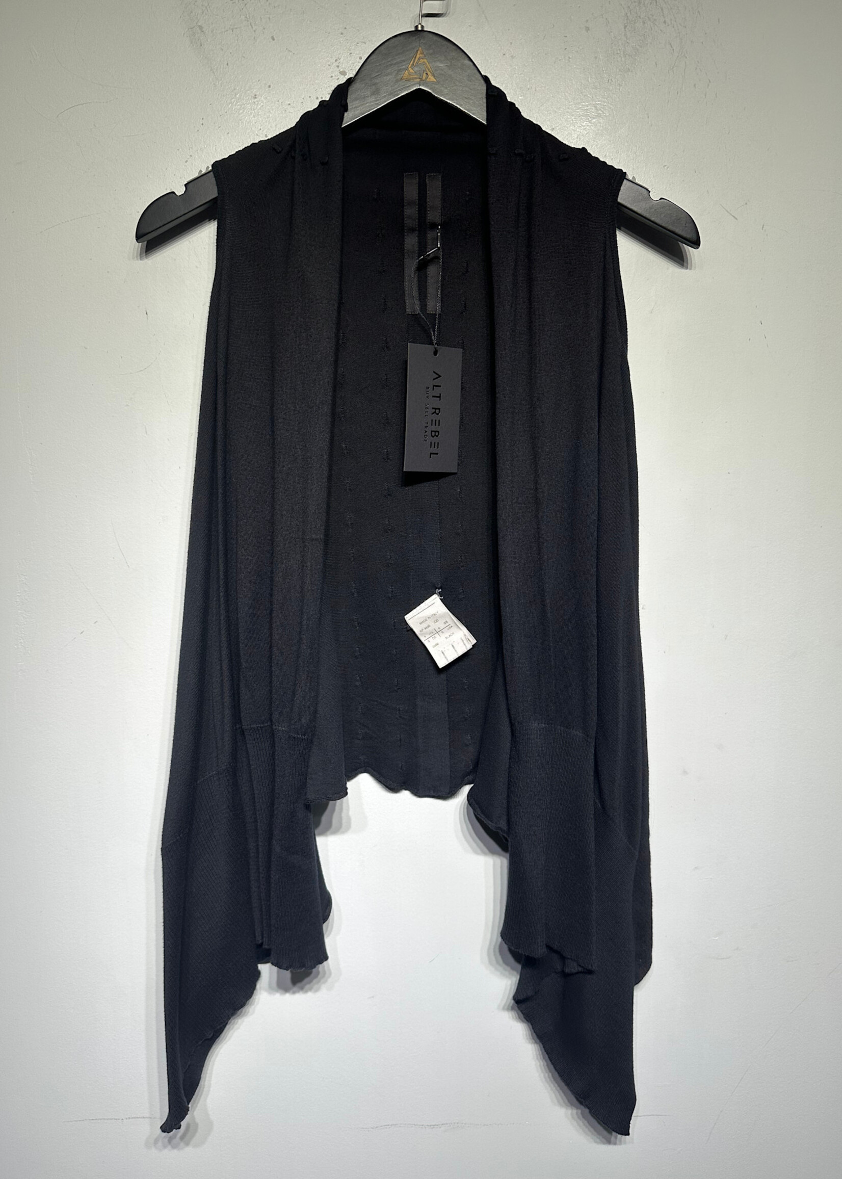 Rick Owens S/S11 Anthem Black Asymmetrical Vest S