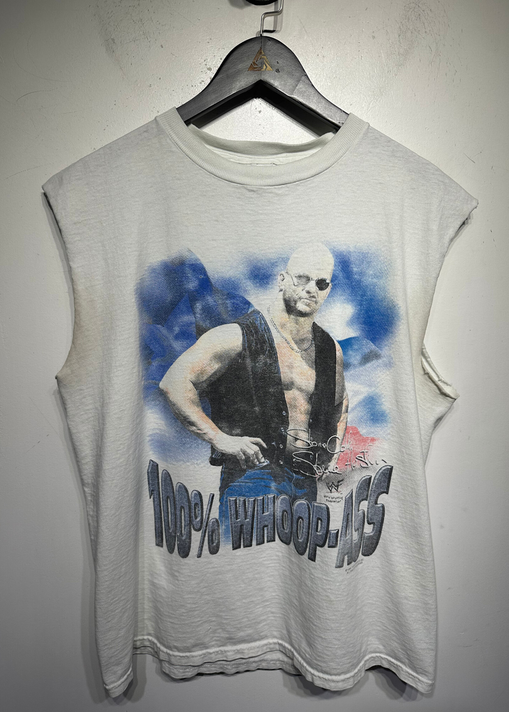Stone Cold Steve Austin 1998 Whoop Ass Cutoff Tee L