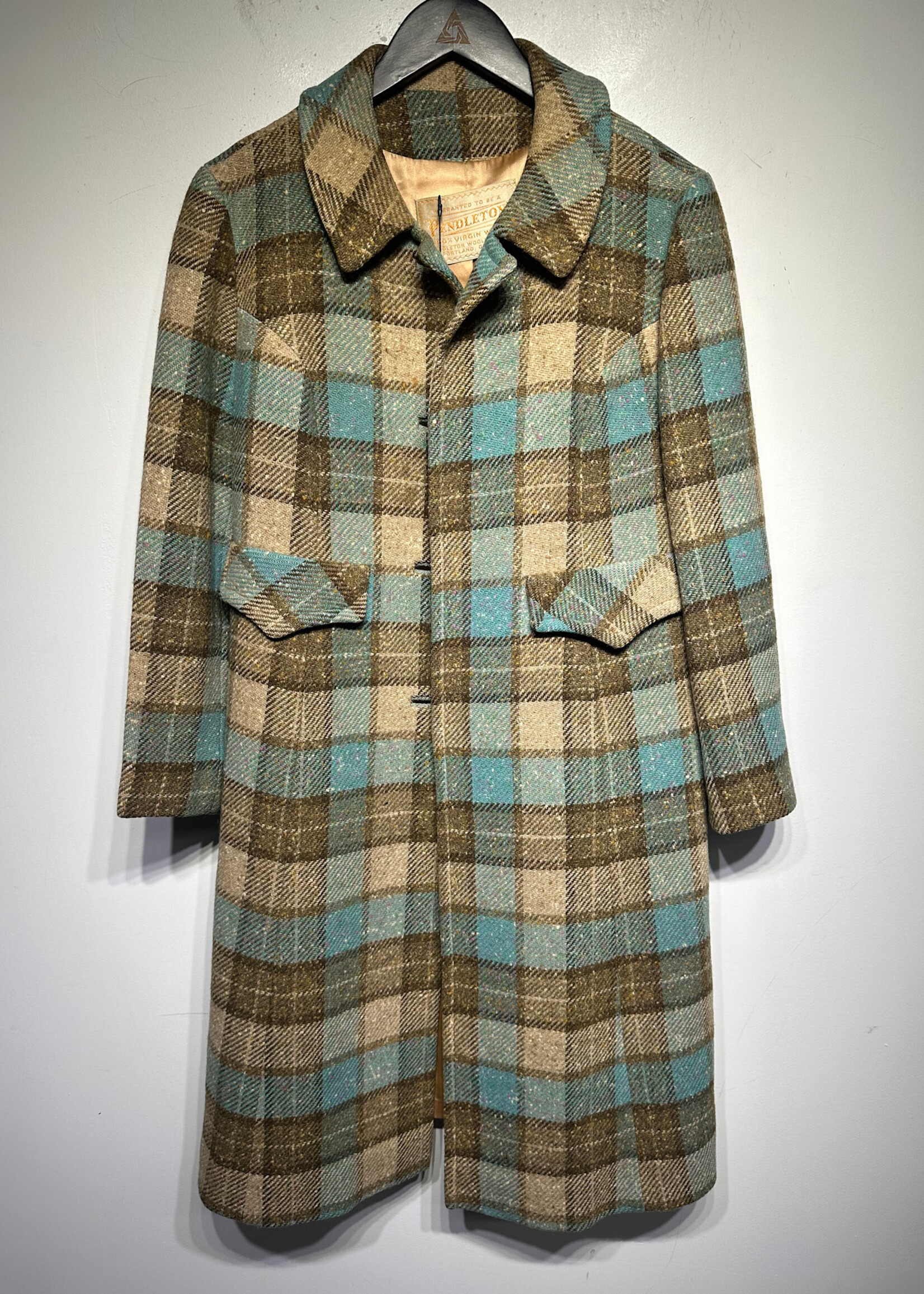 Pendelton Blue Virigin Wool Long Coat M