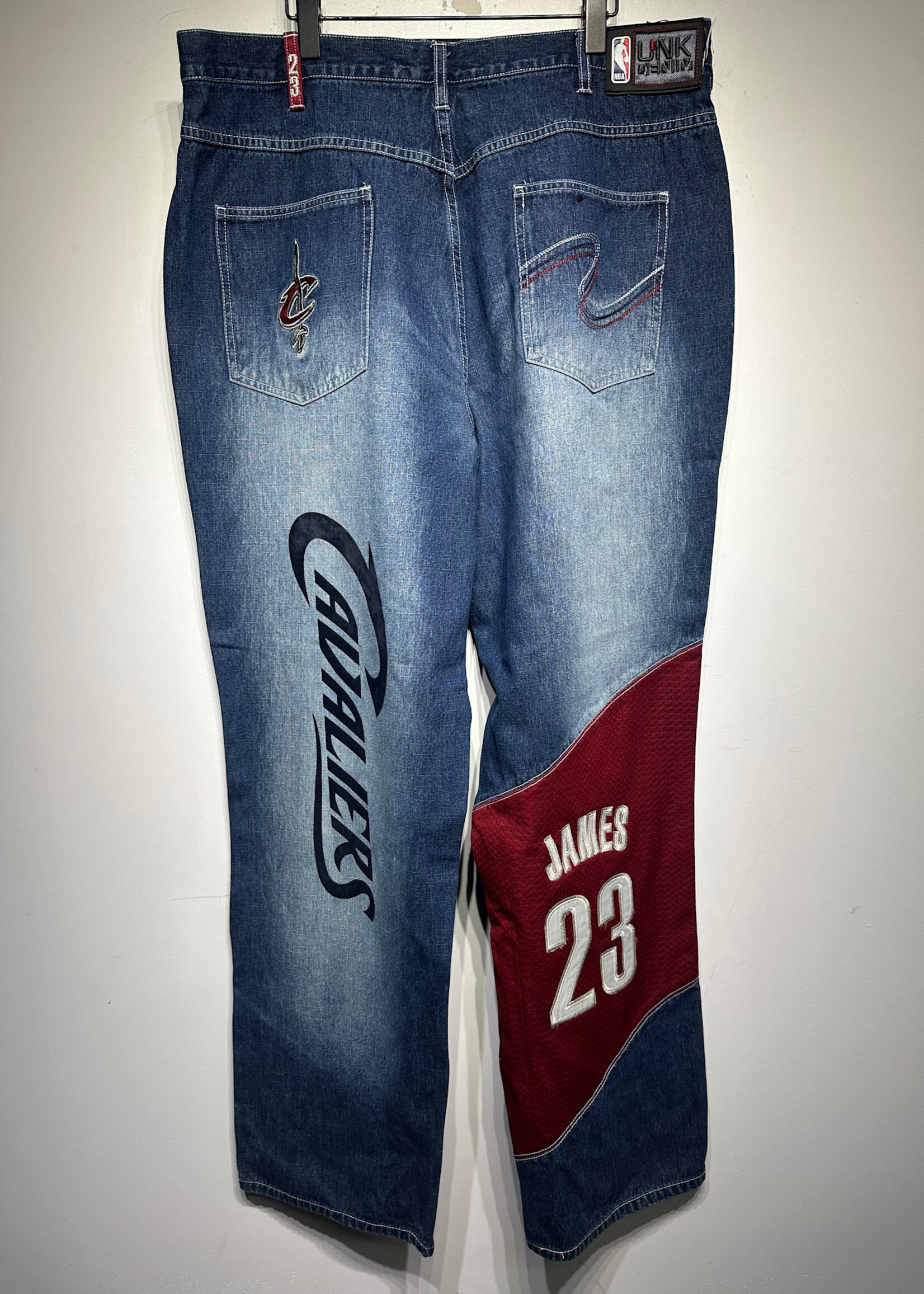 Unk Denim Dark Blue Cavs Reworked Jeans Loose Jeans 40