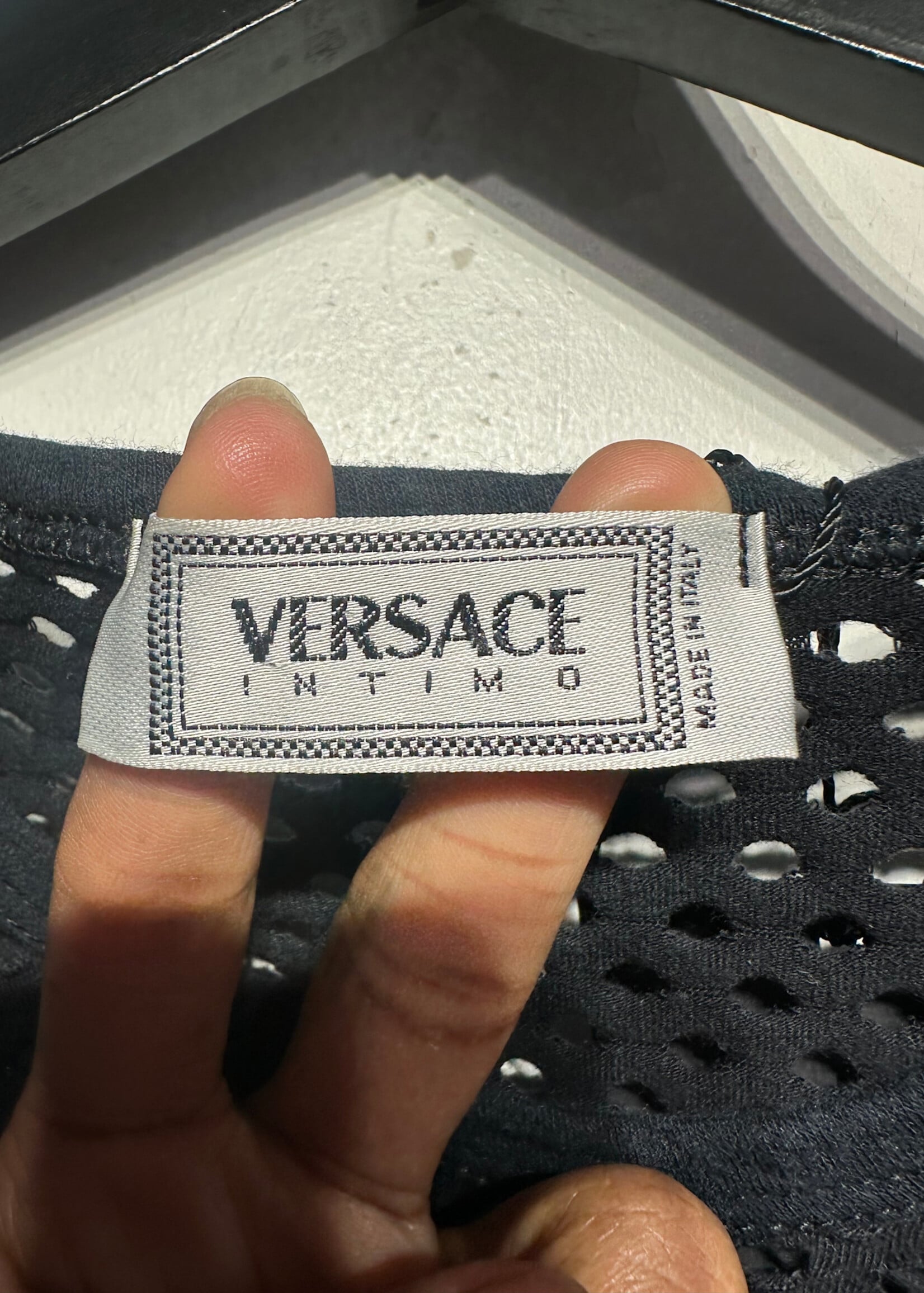 Versace Intimo Black Mesh Tank XL