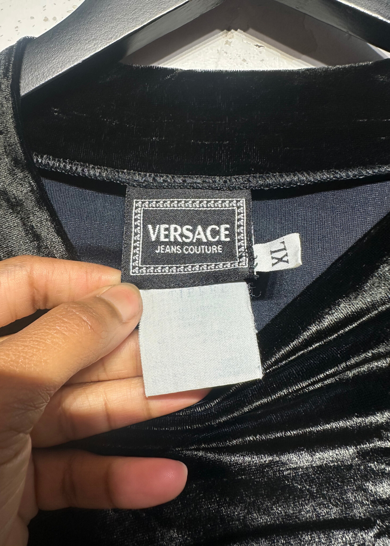 Versace Jeans Black Velvet Turtlneck LS Tee XL