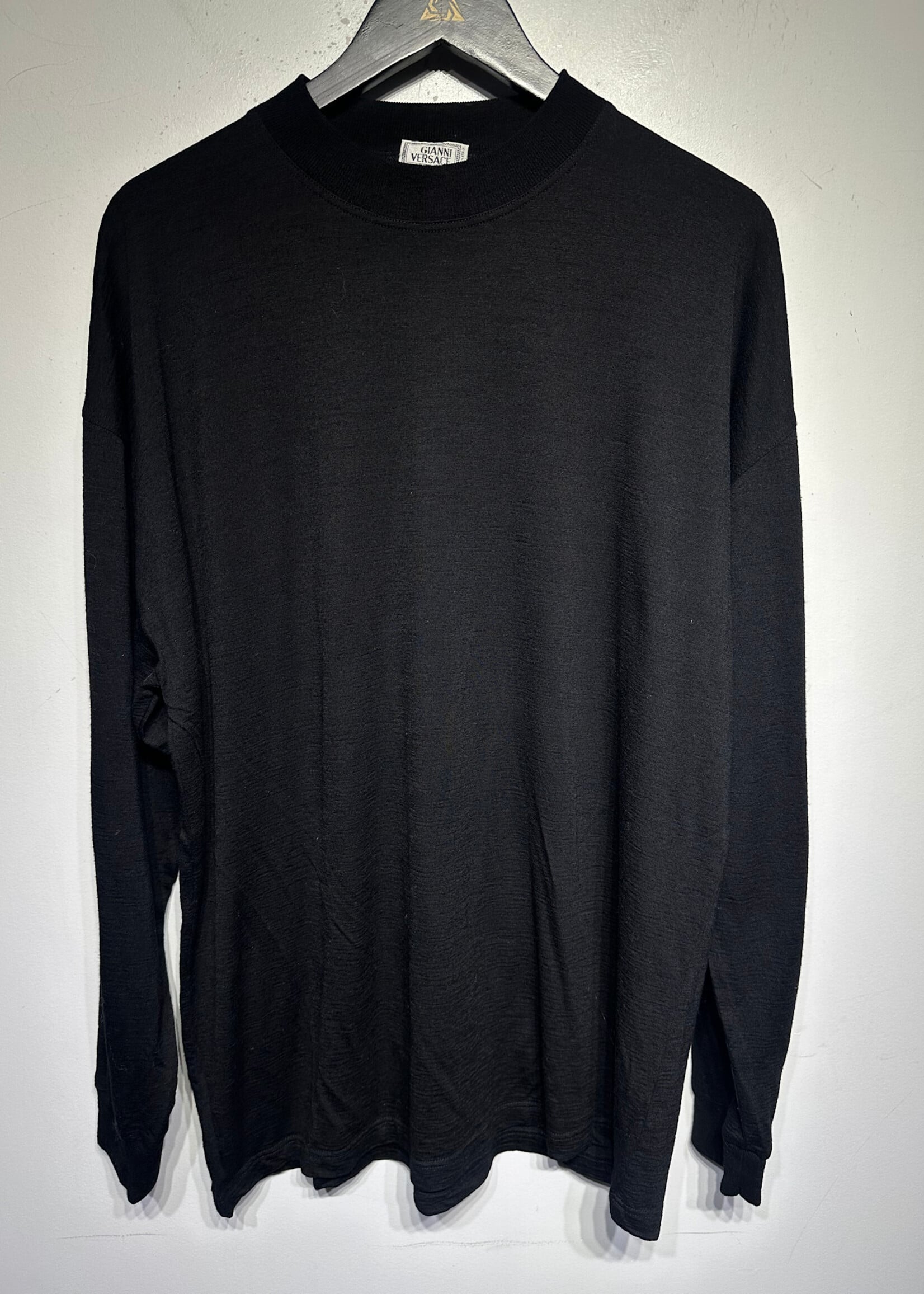 Versace Jeans Black Sheer Wool LS Tee XL