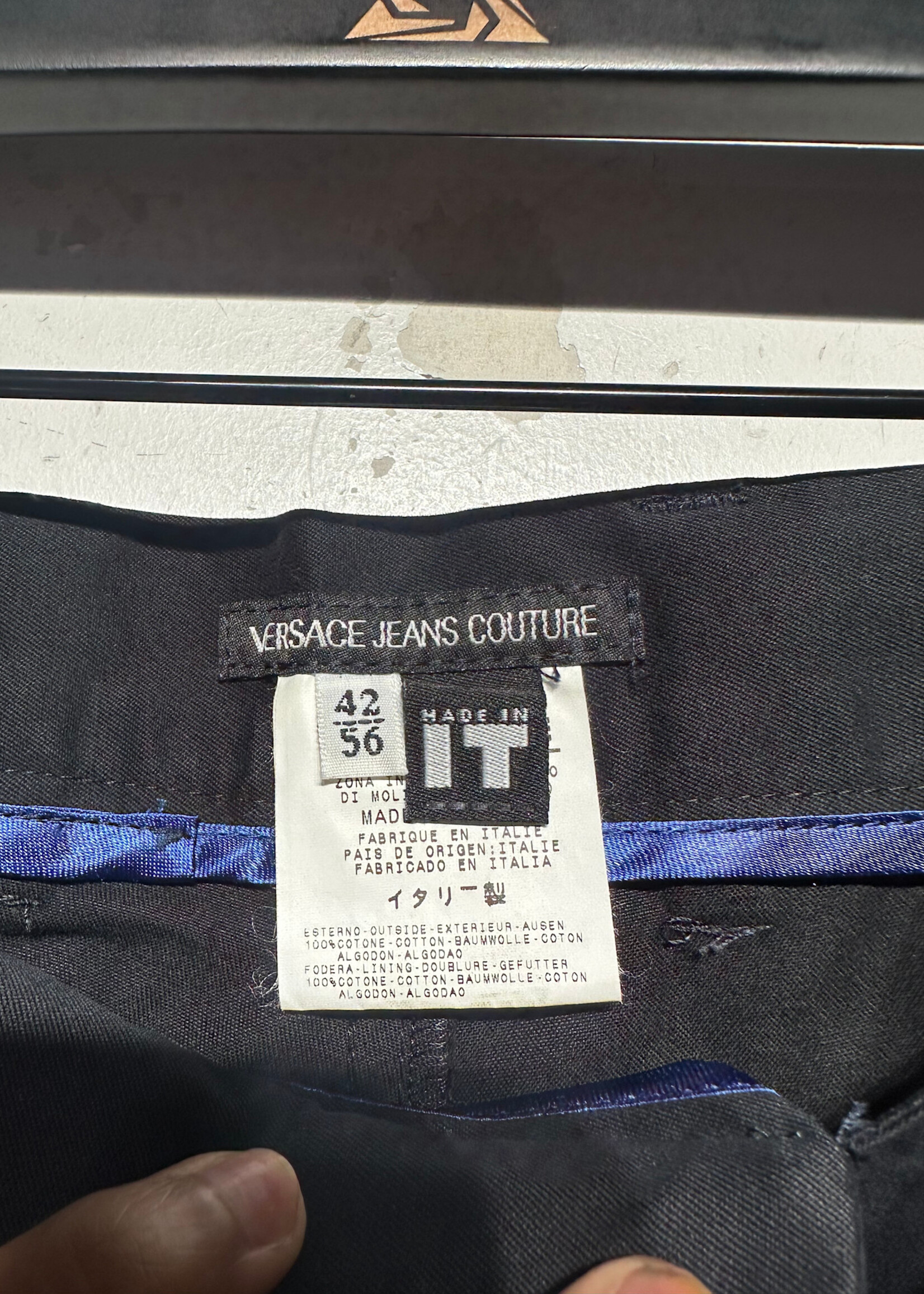 Versace Jeans Black Faded Slack Trousers 38
