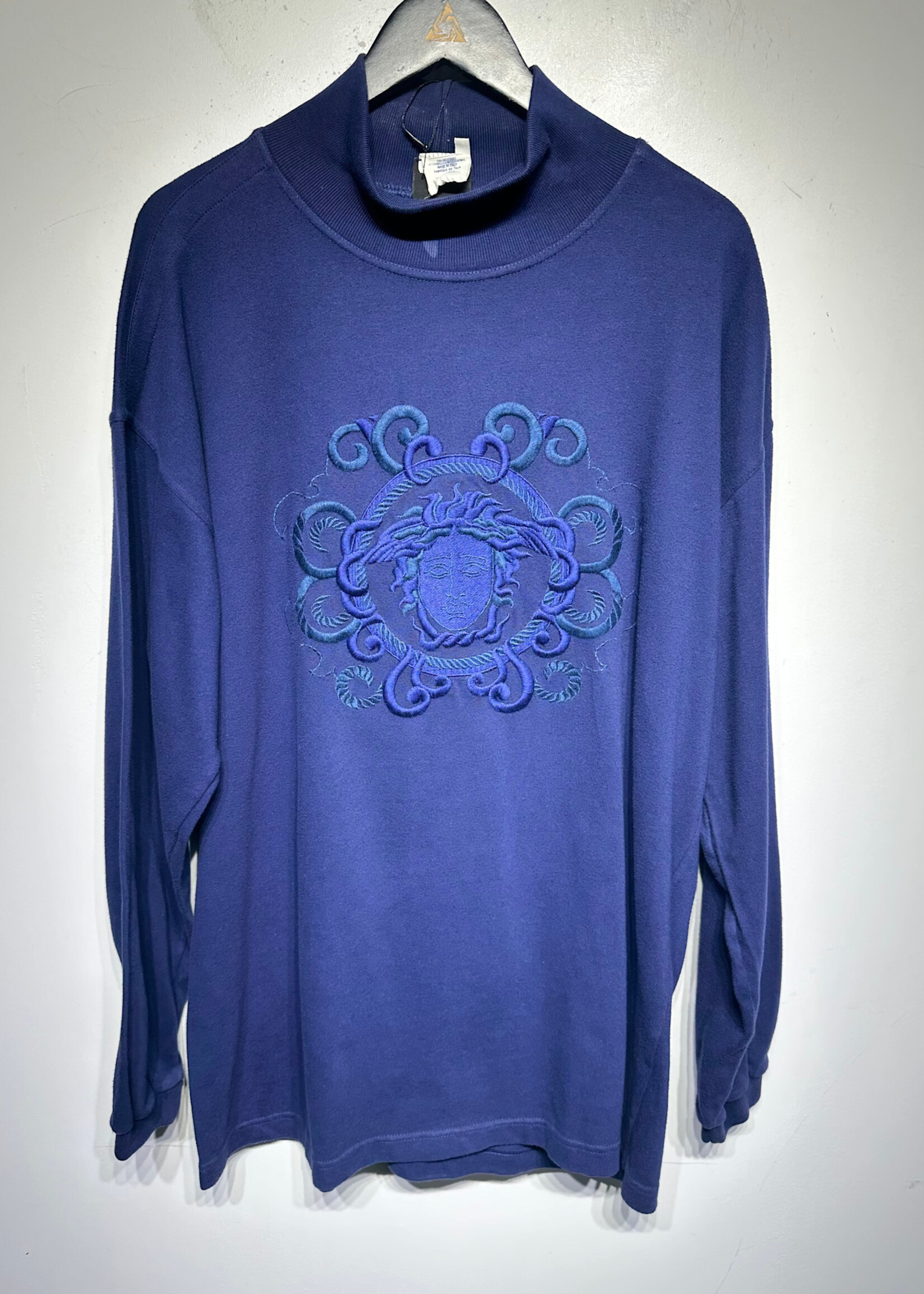 Versace Jeans Couture 90s Blue Embroidered Sweater XL