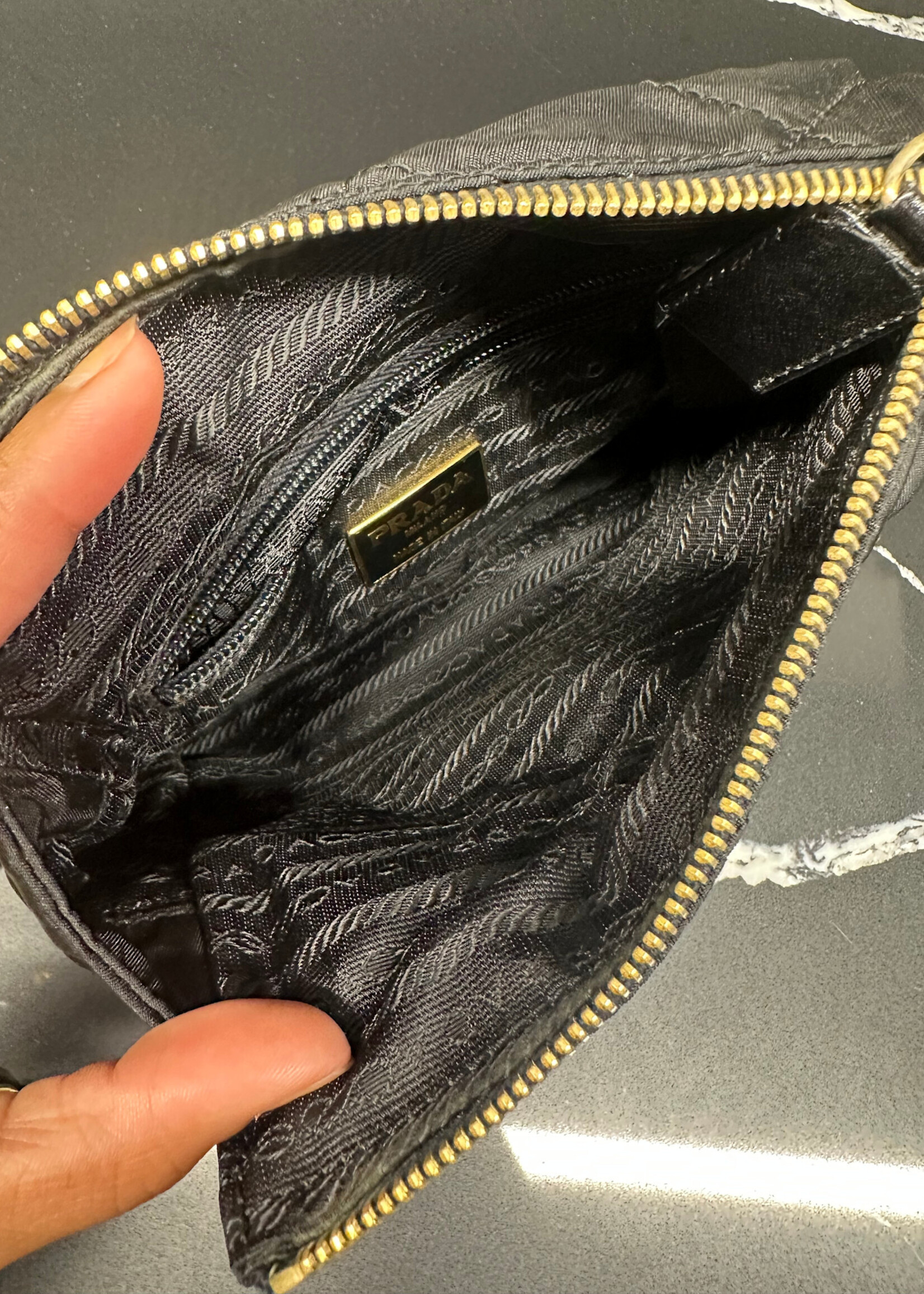 Prada 1975 Gold Chain Black Quilted Bag OS