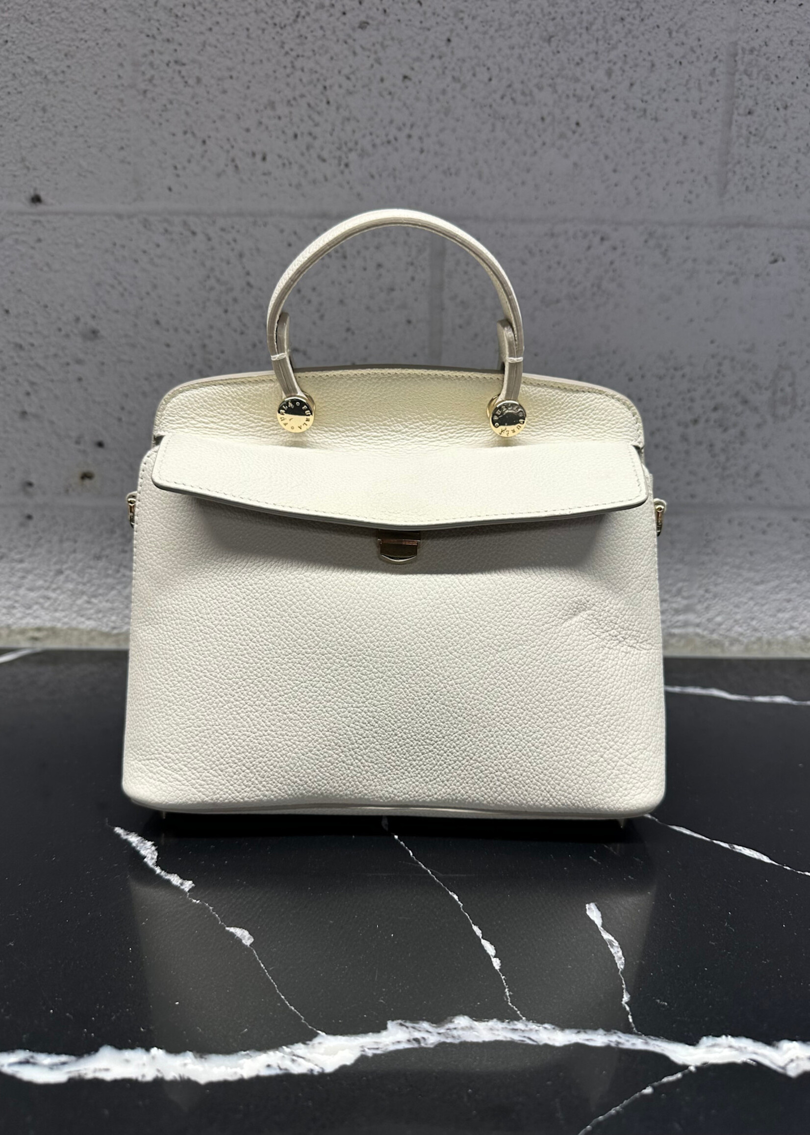 Furla White Top Handle Small Purse