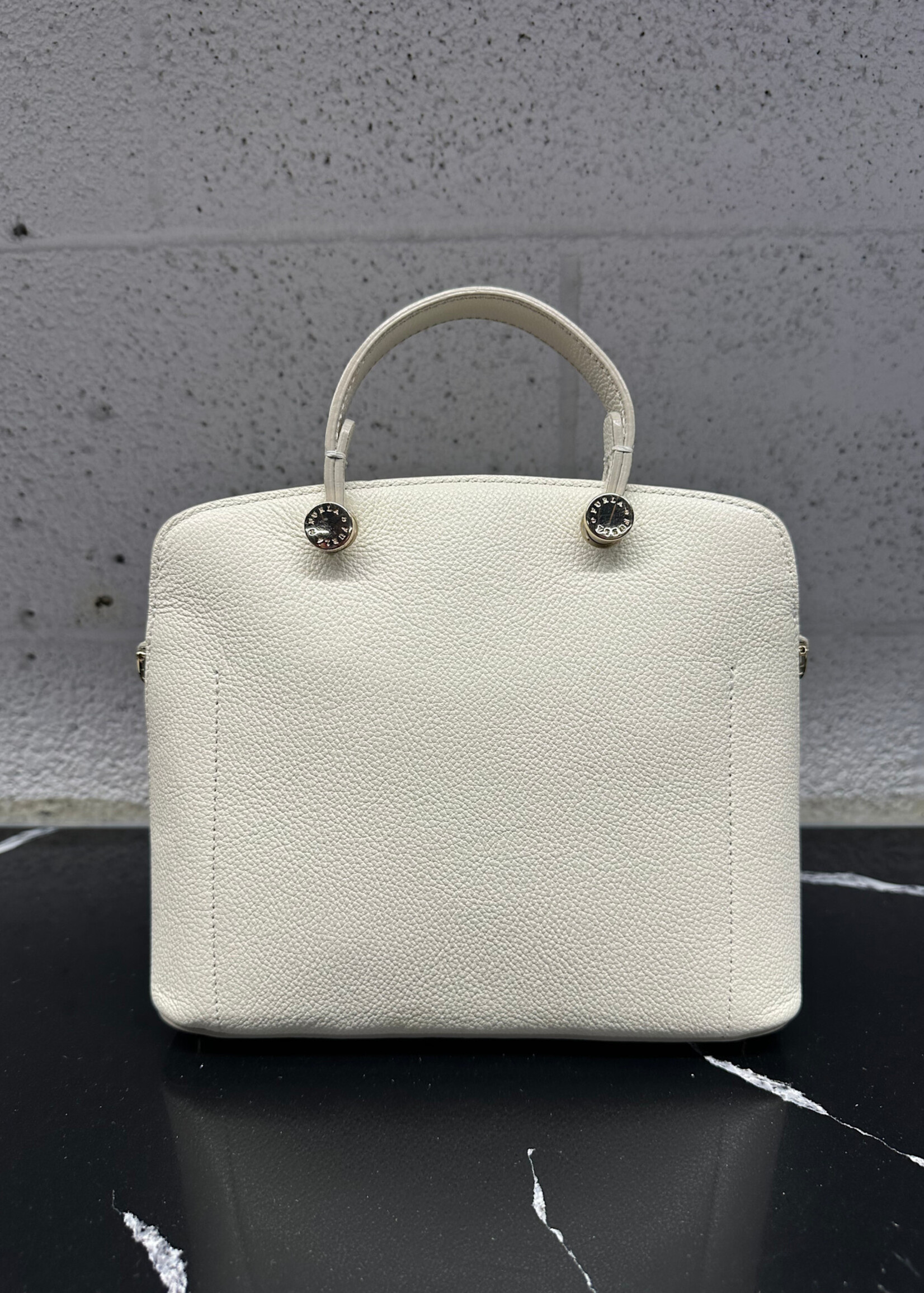 Furla White Top Handle Small Purse