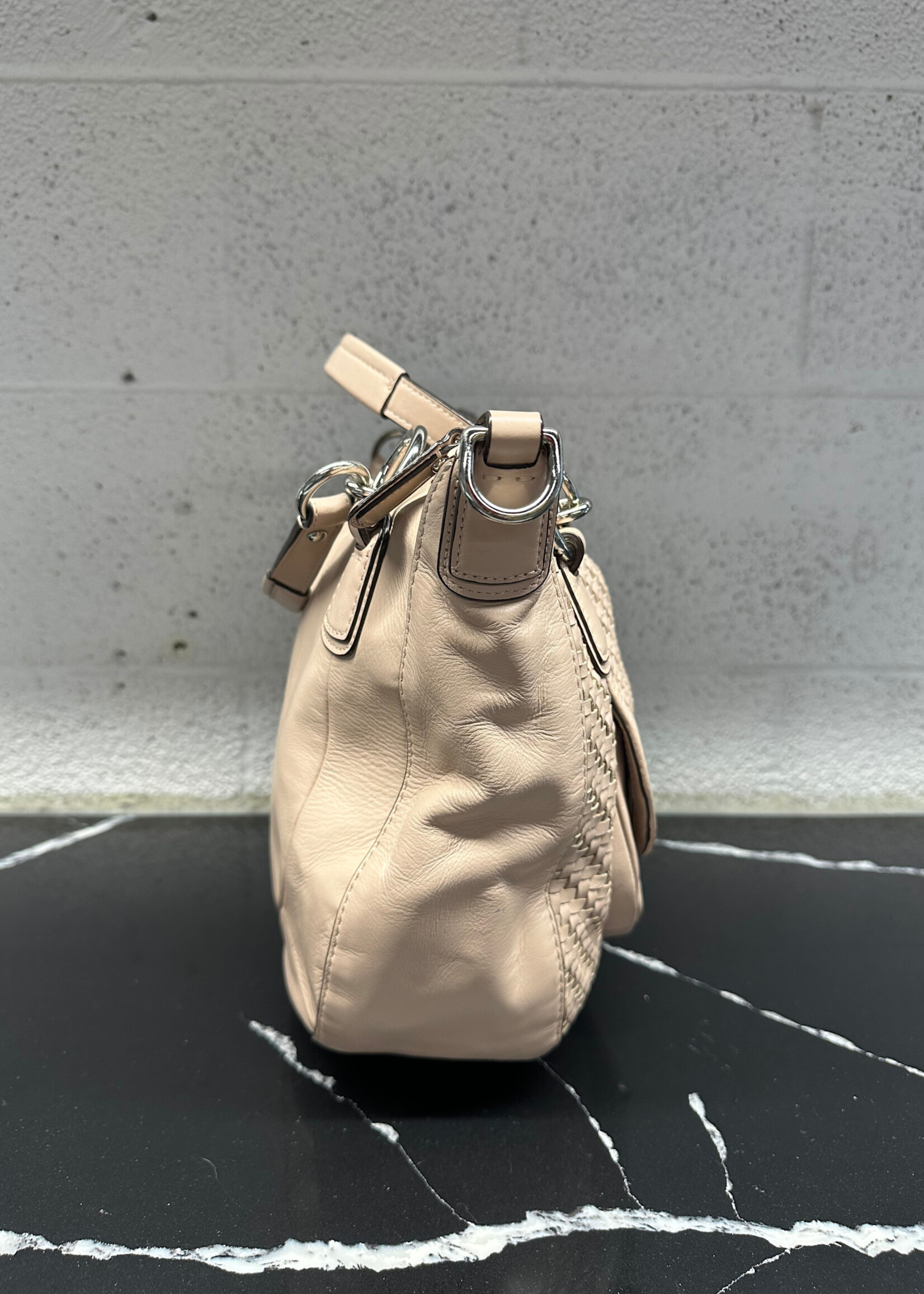 Coach Kristin Wove Leather Hobo Bag AS IS