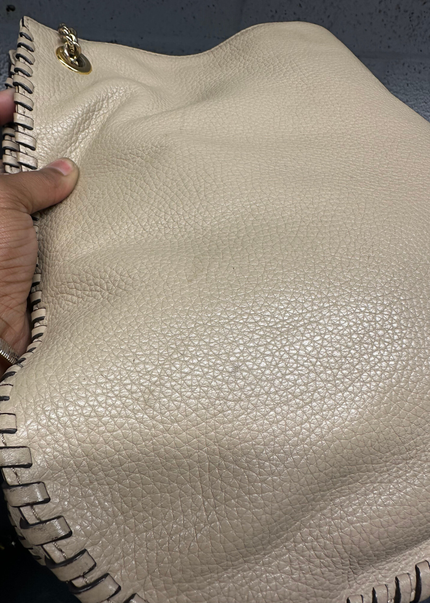 Micheal Kors Beige Tassle Chain Purse