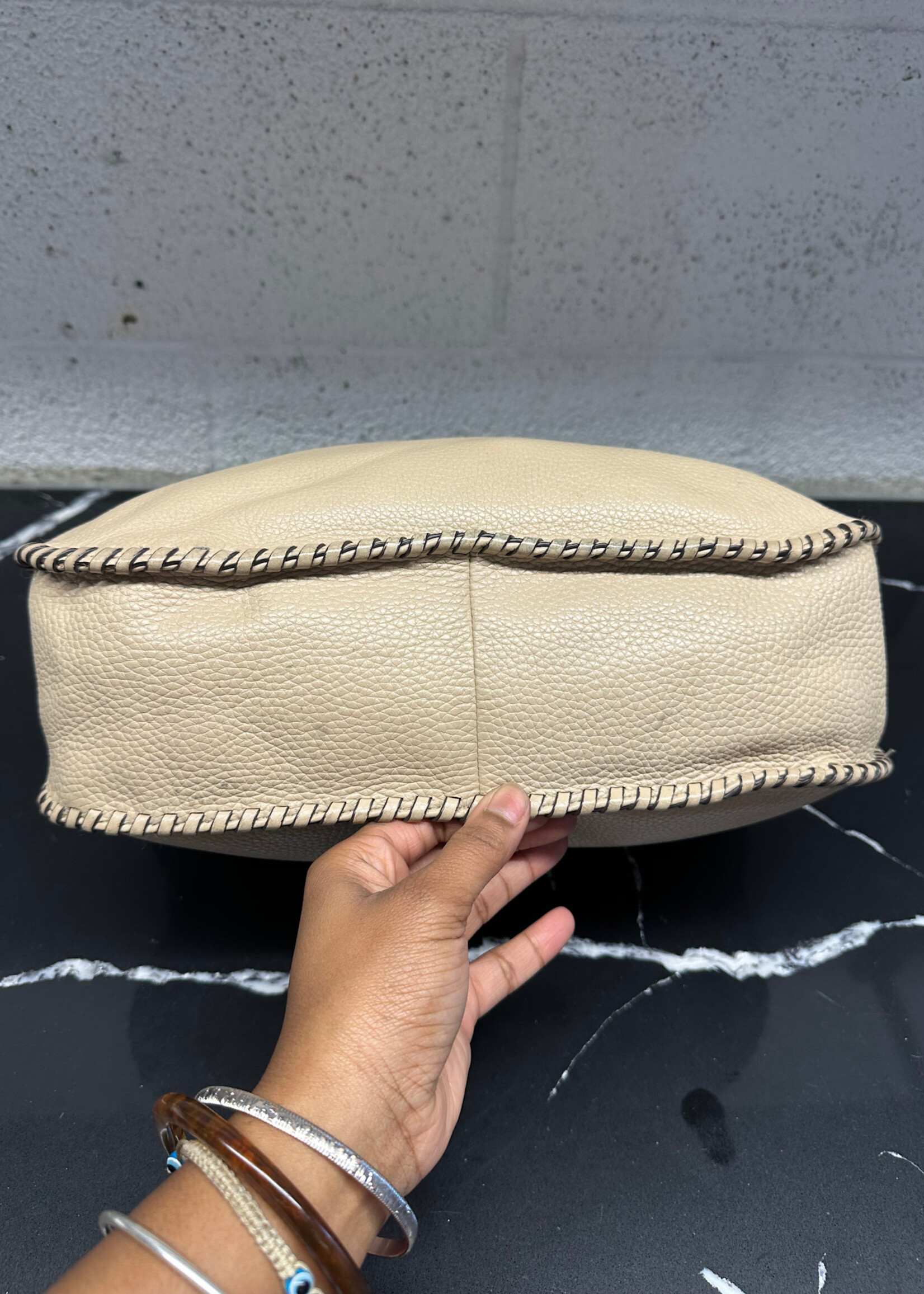Micheal Kors Beige Tassle Chain Purse