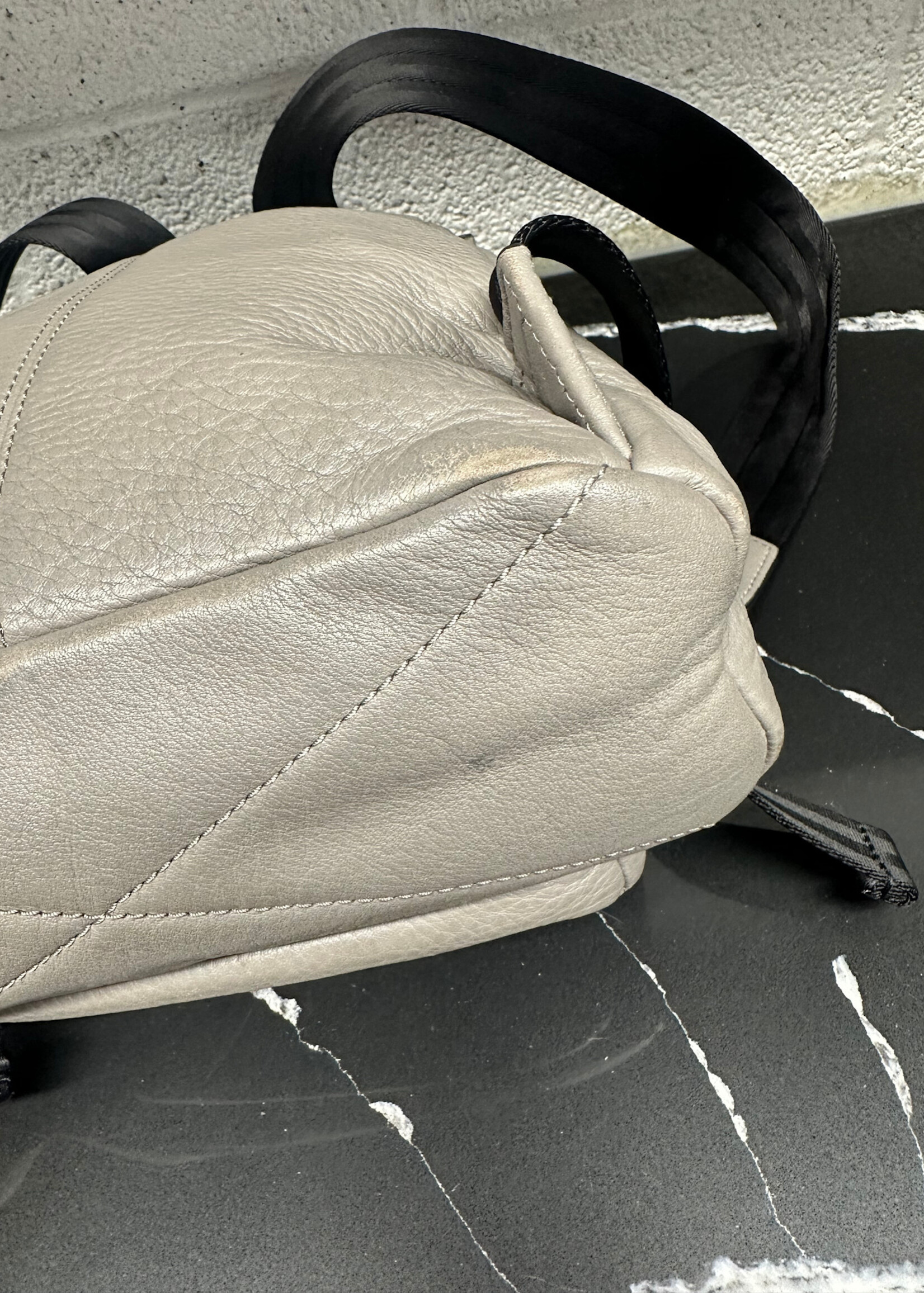 Marc Jacobs Grey Leather Mini Backpack