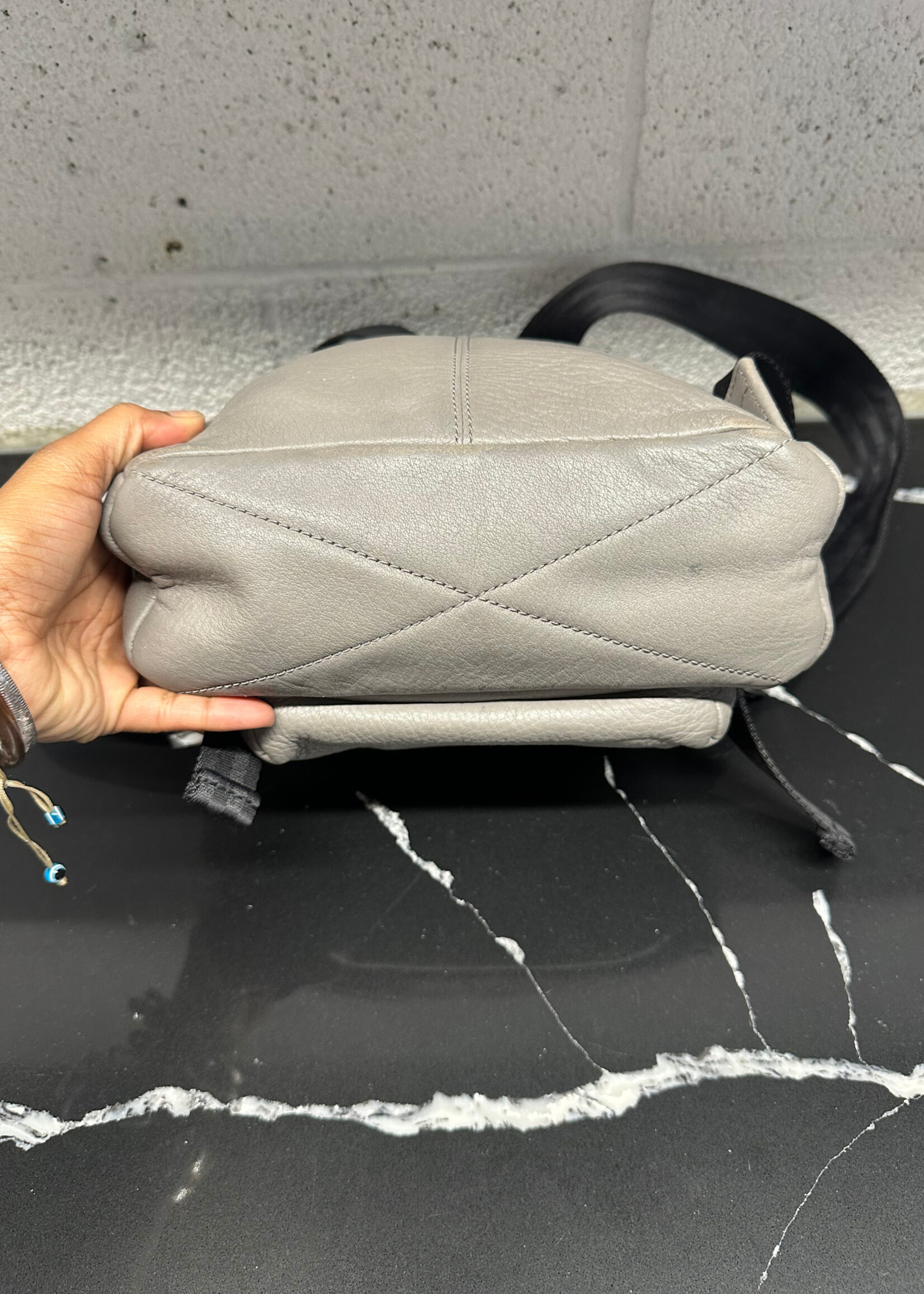 Marc Jacobs Grey Leather Mini Backpack