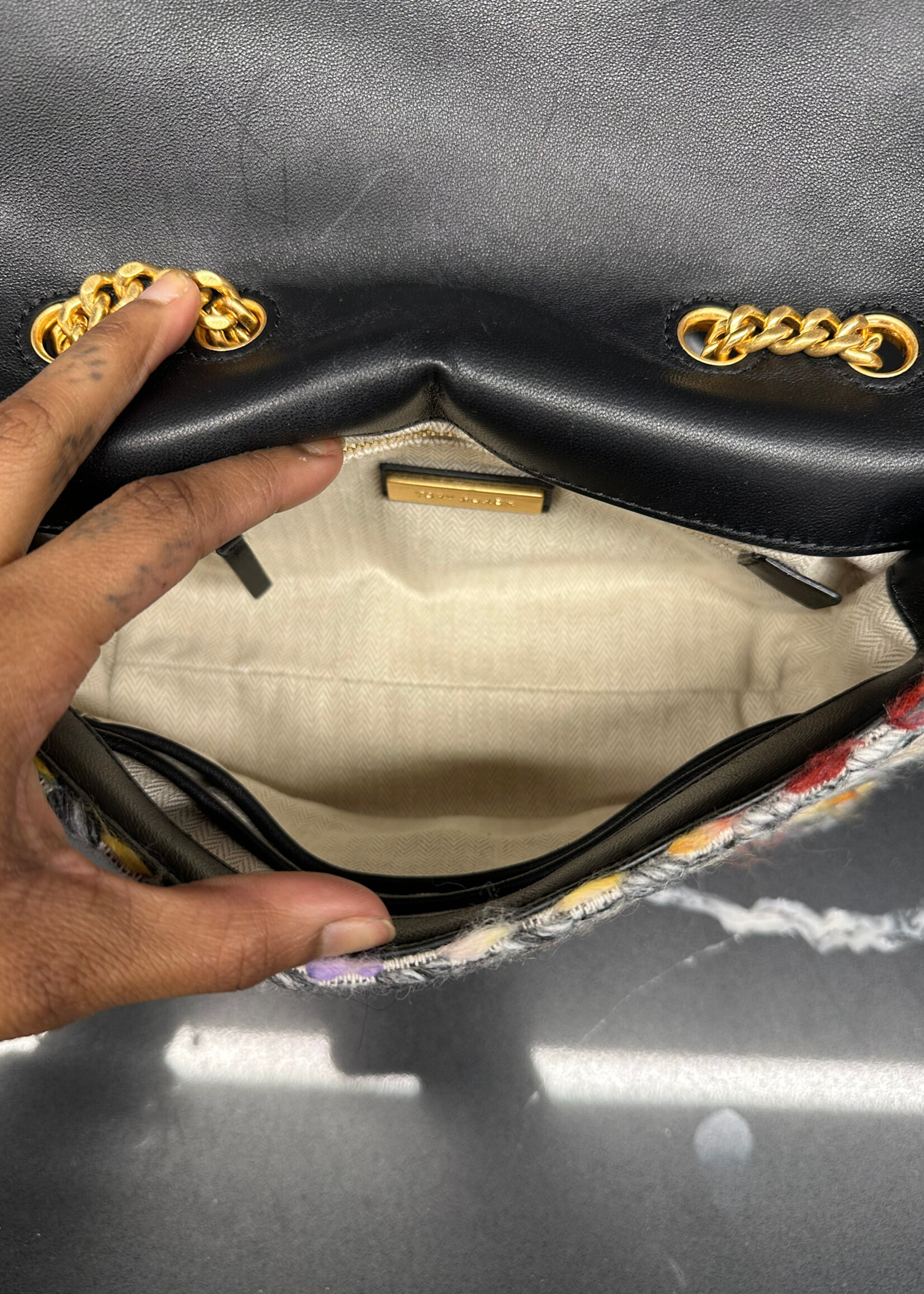 Tory Burch Kira Tweed Foldover Purse