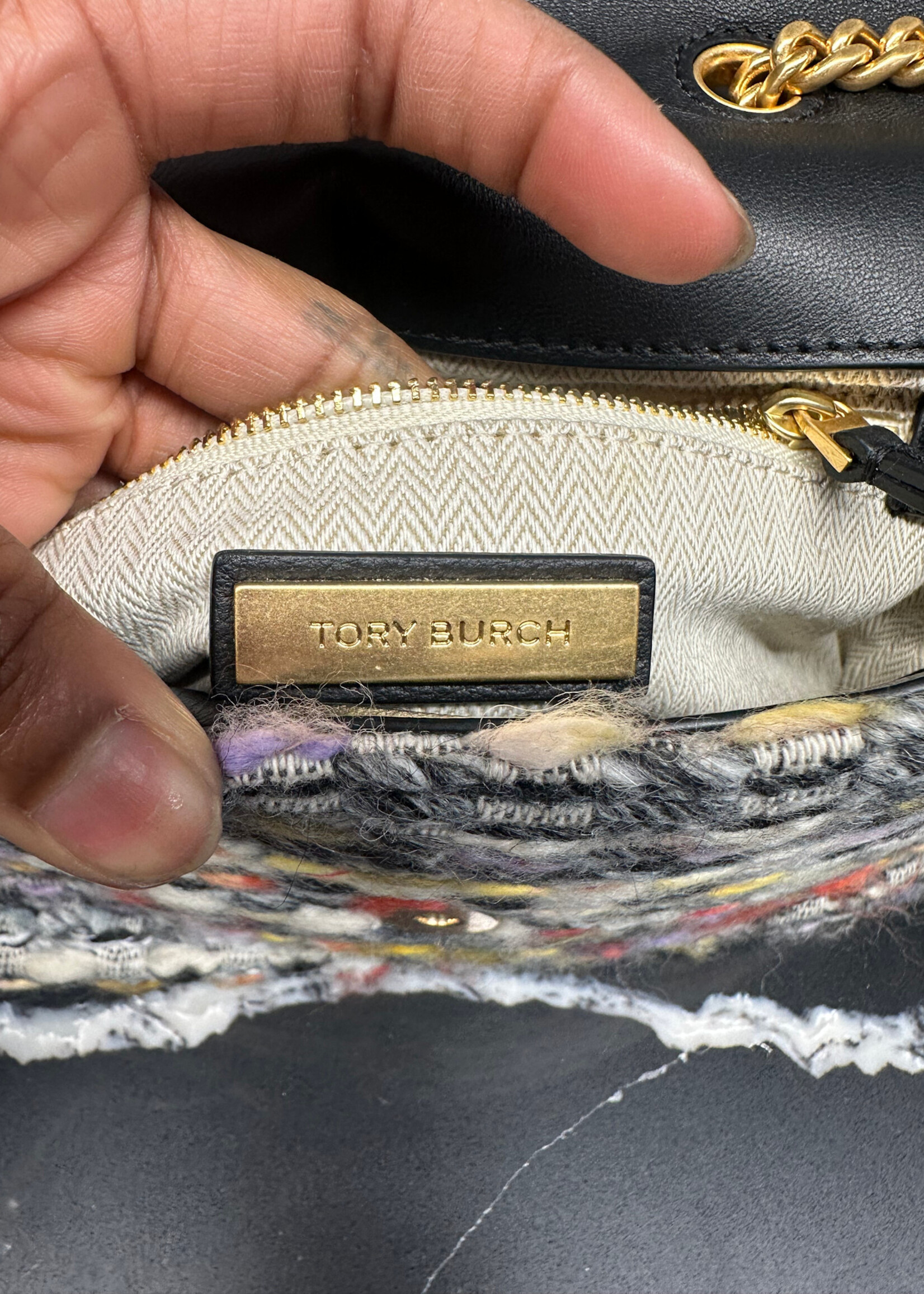 Tory Burch Kira Tweed Foldover Purse